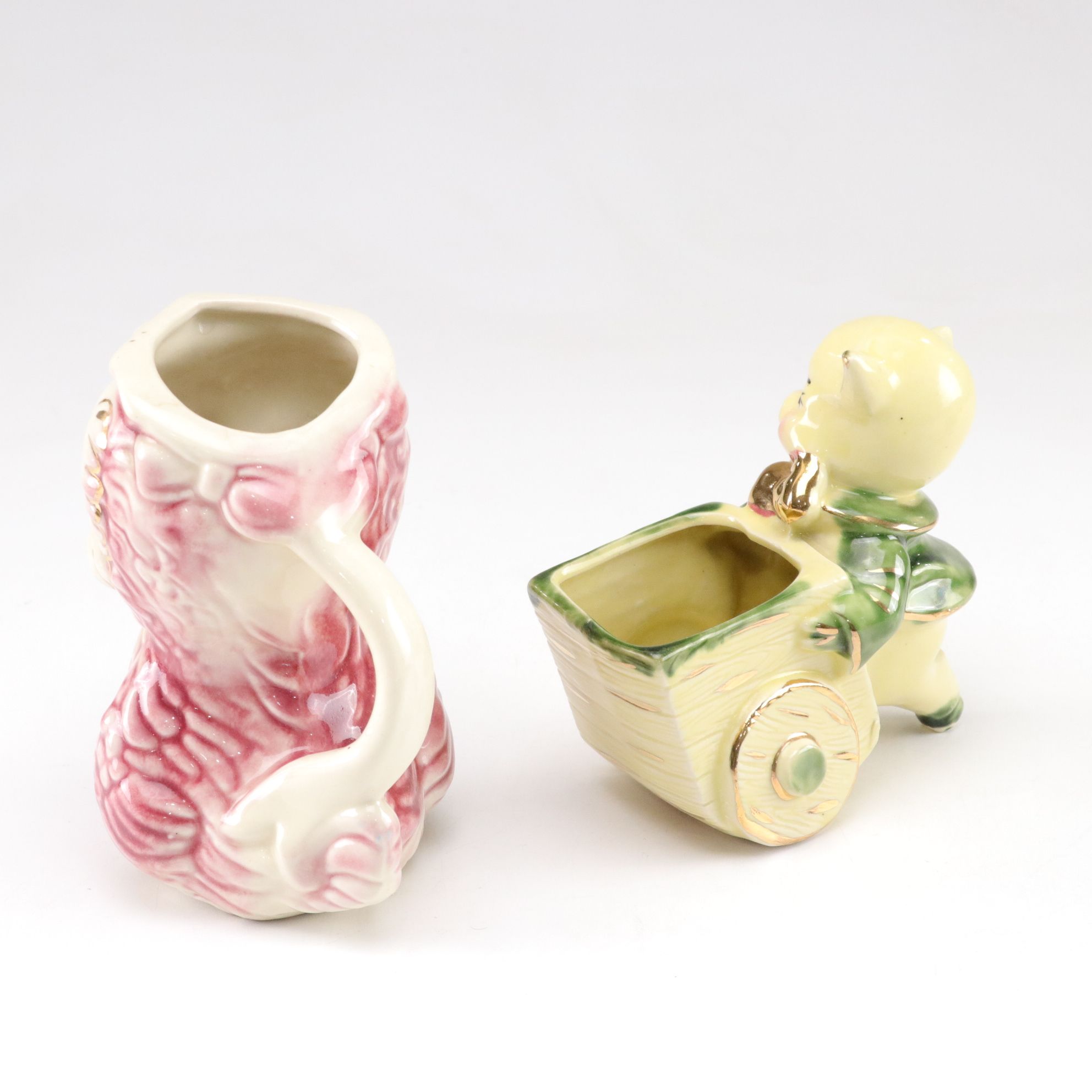 Shawnee & McCoy Pottery Porcelain Animal Planters, Mid-20th Century