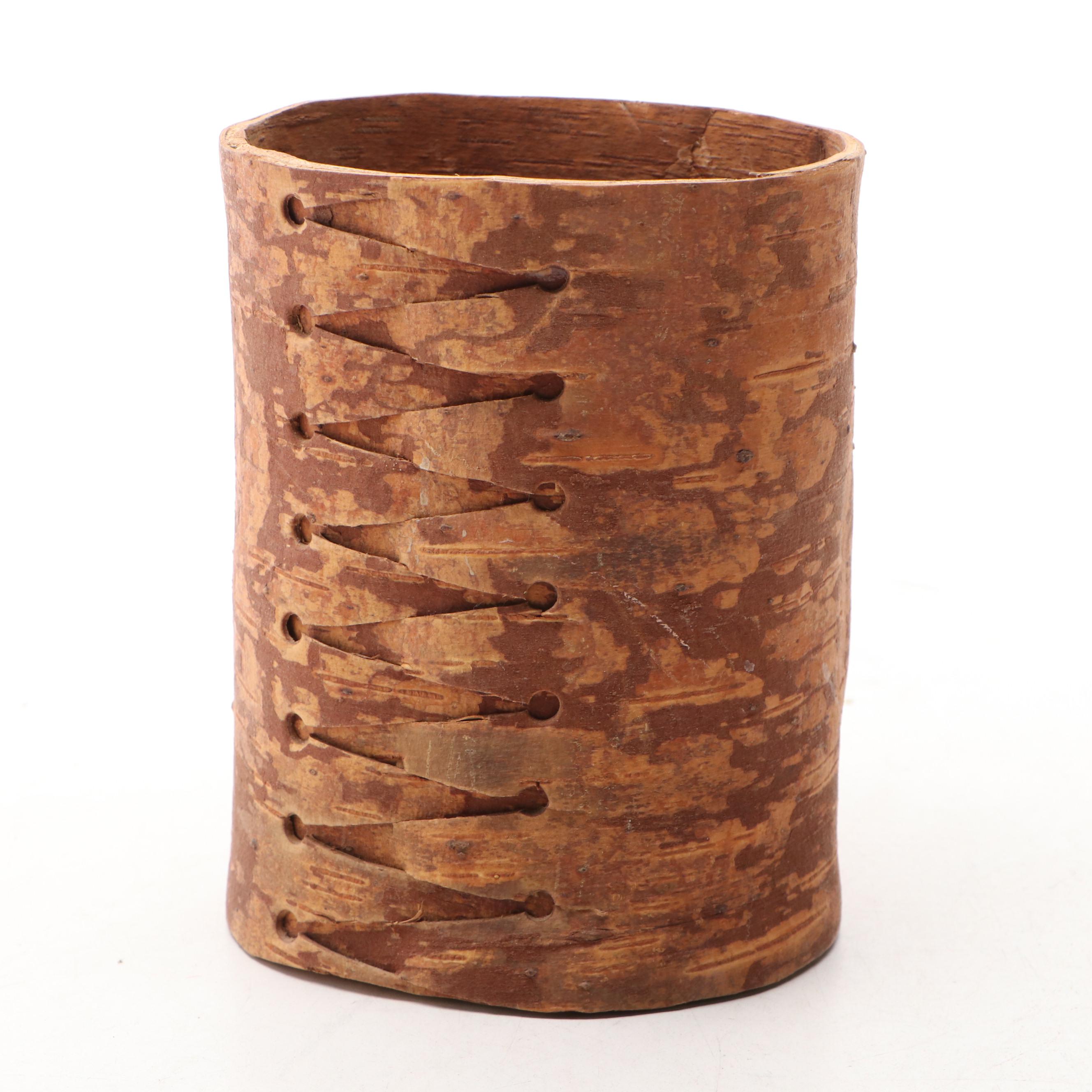 Primitive Style Birch Bark Vase