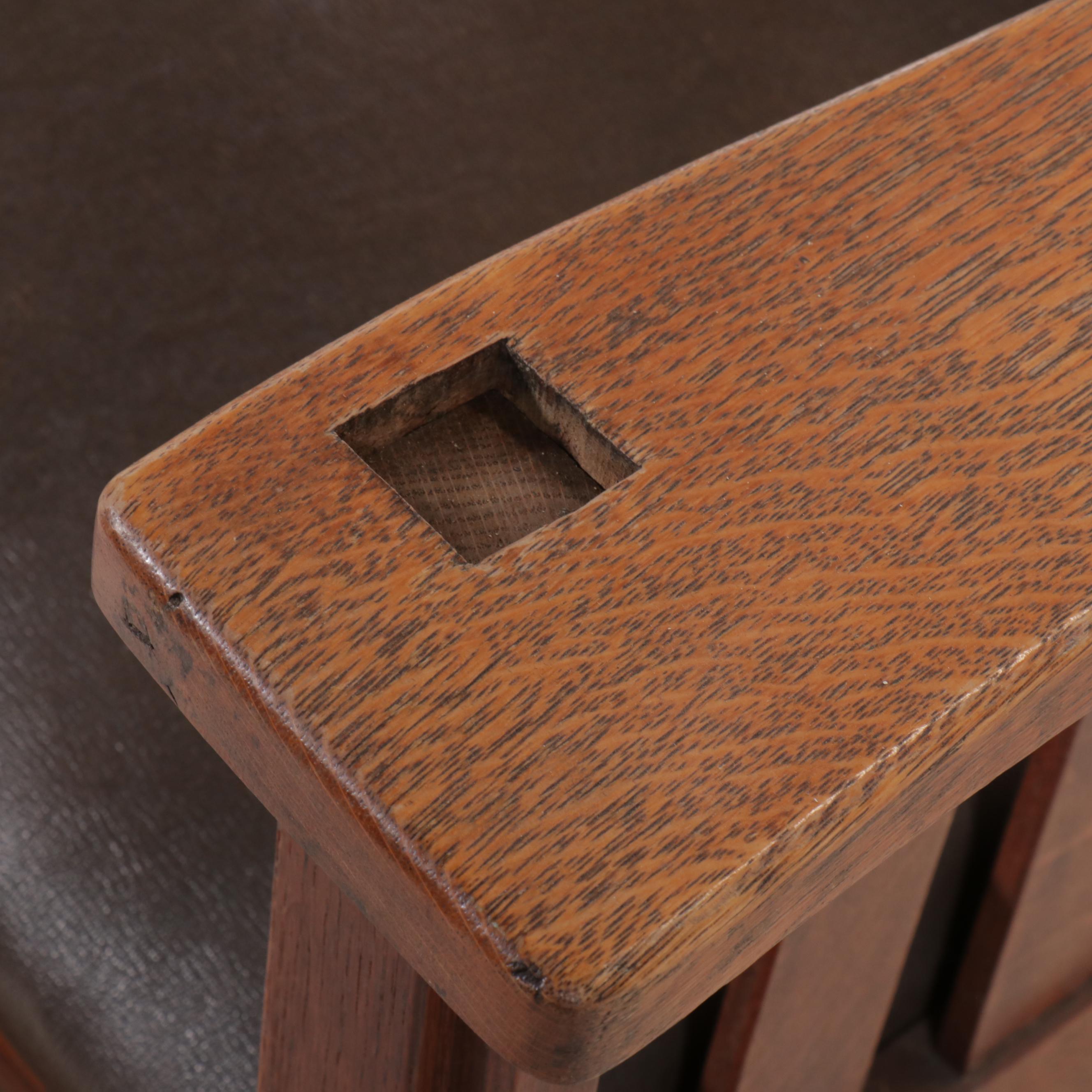 Arts & Crafts Style Oak Rocking Chair with Ottoman