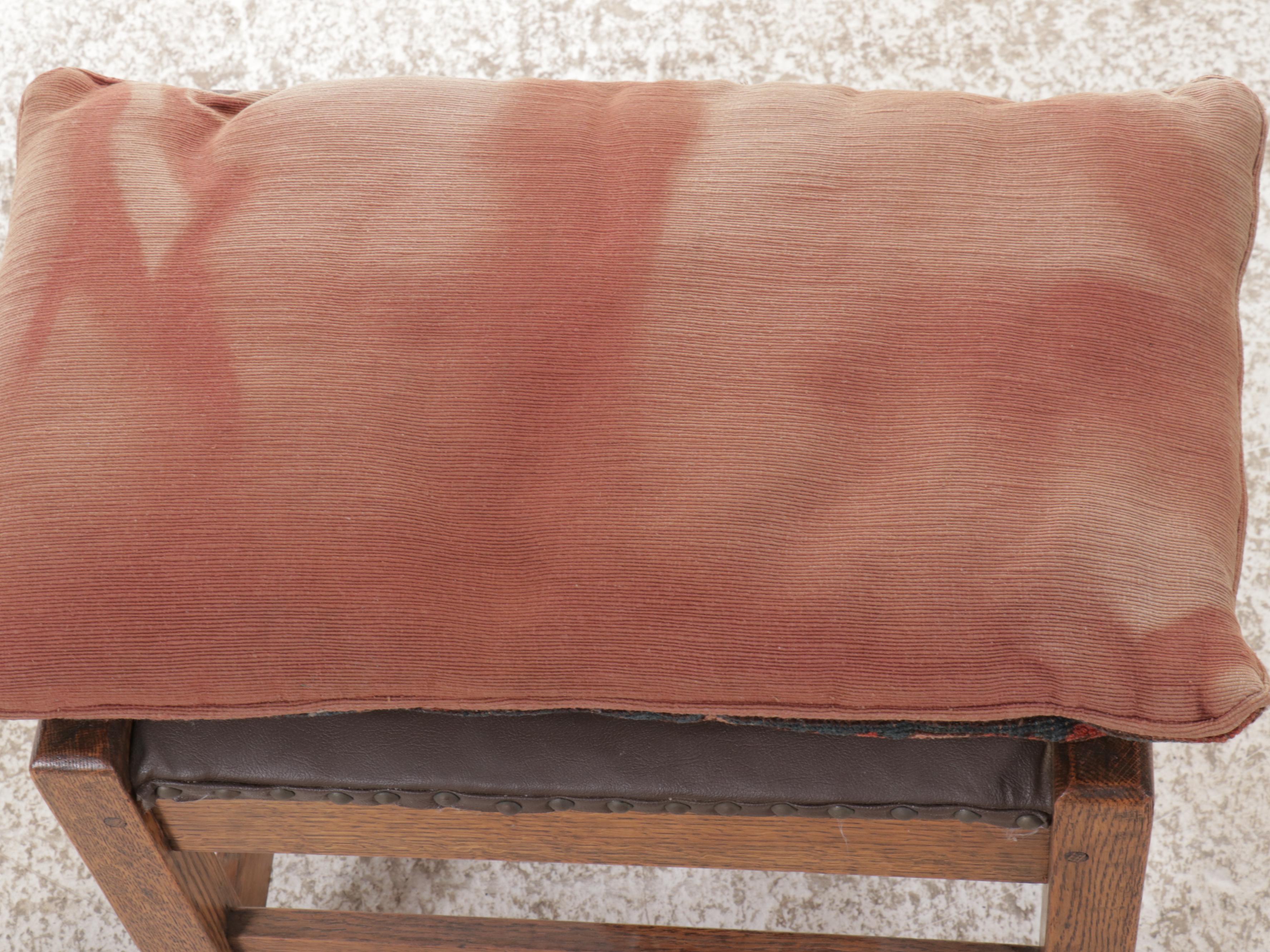 Arts & Crafts Style Oak Rocking Chair with Ottoman