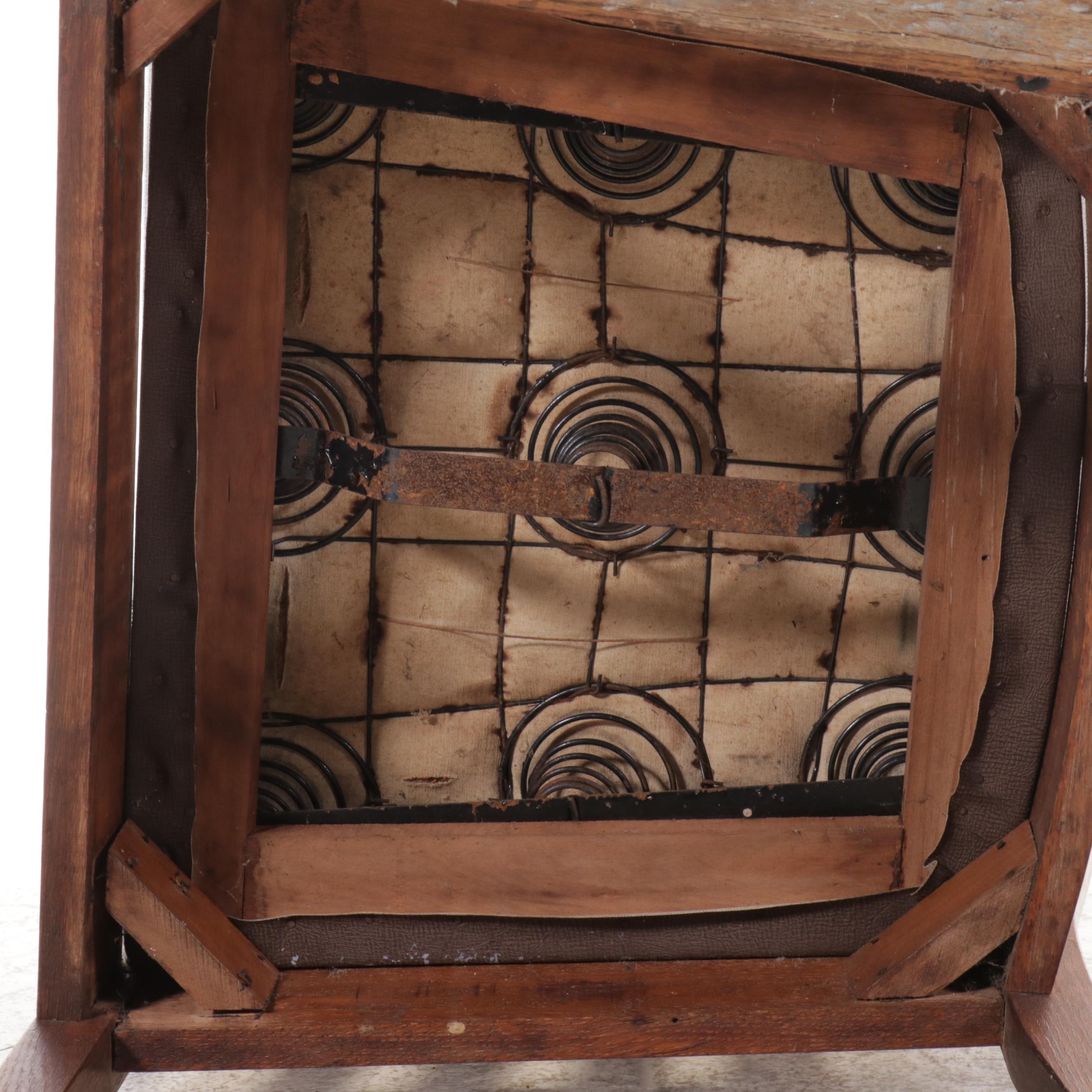 Arts & Crafts Style Oak Rocking Chair with Ottoman