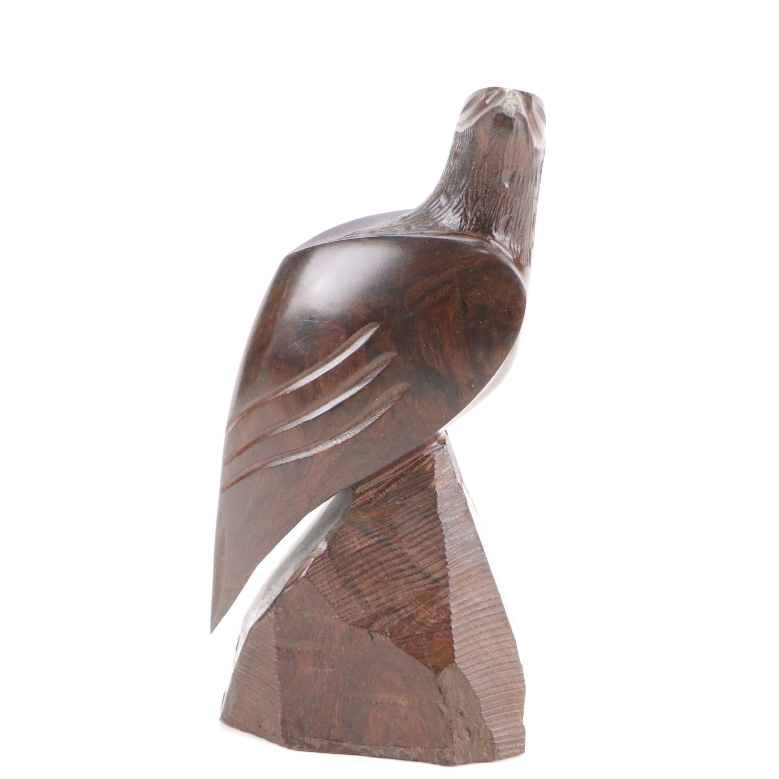 Carved Ironwood Desert Birds with Cactus Figurine