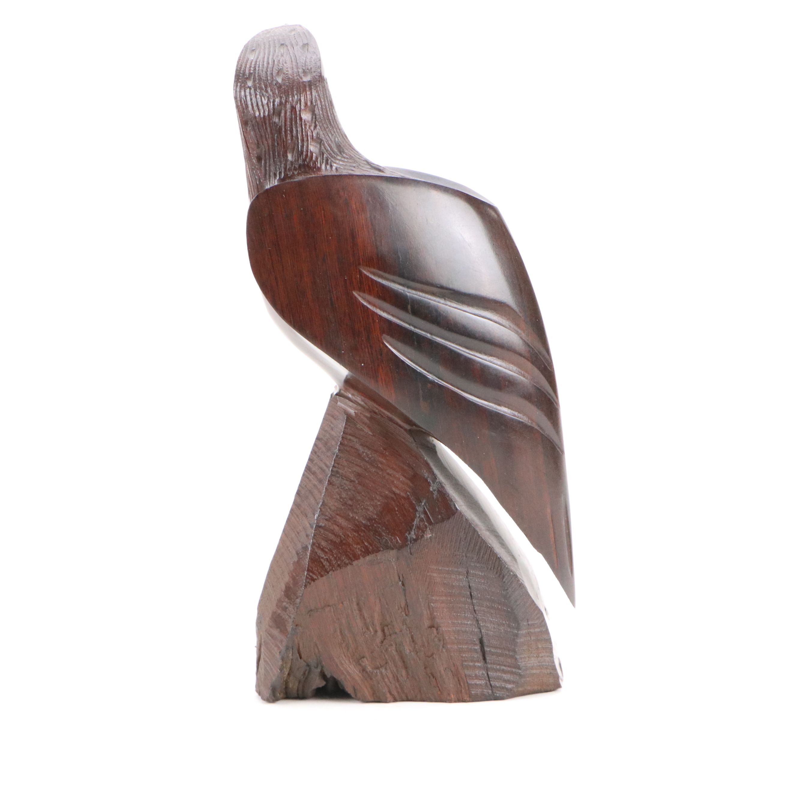 Carved Ironwood Desert Birds with Cactus Figurine