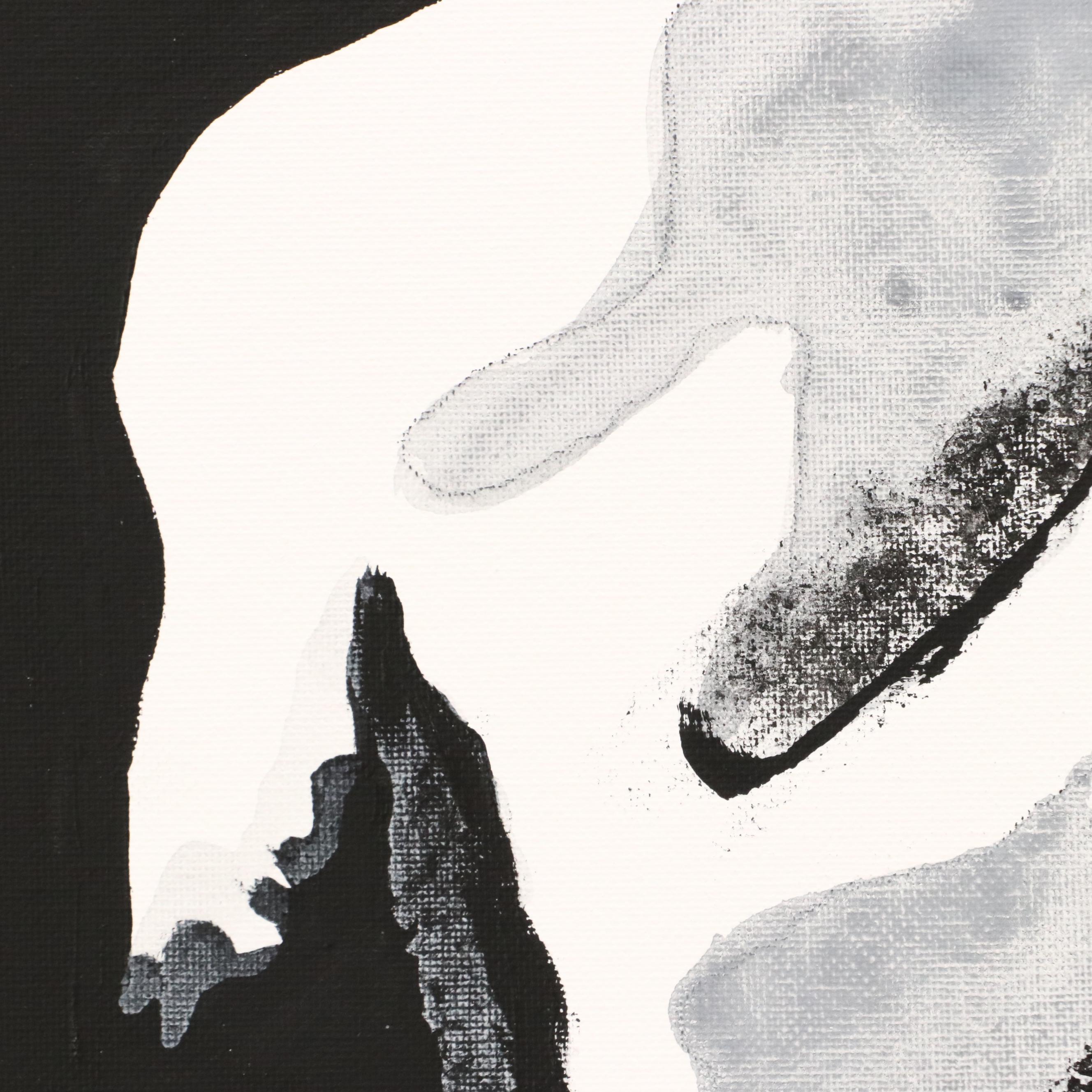 deSanto Stylized Male Nude Acrylic Portrait "Solace," 2025