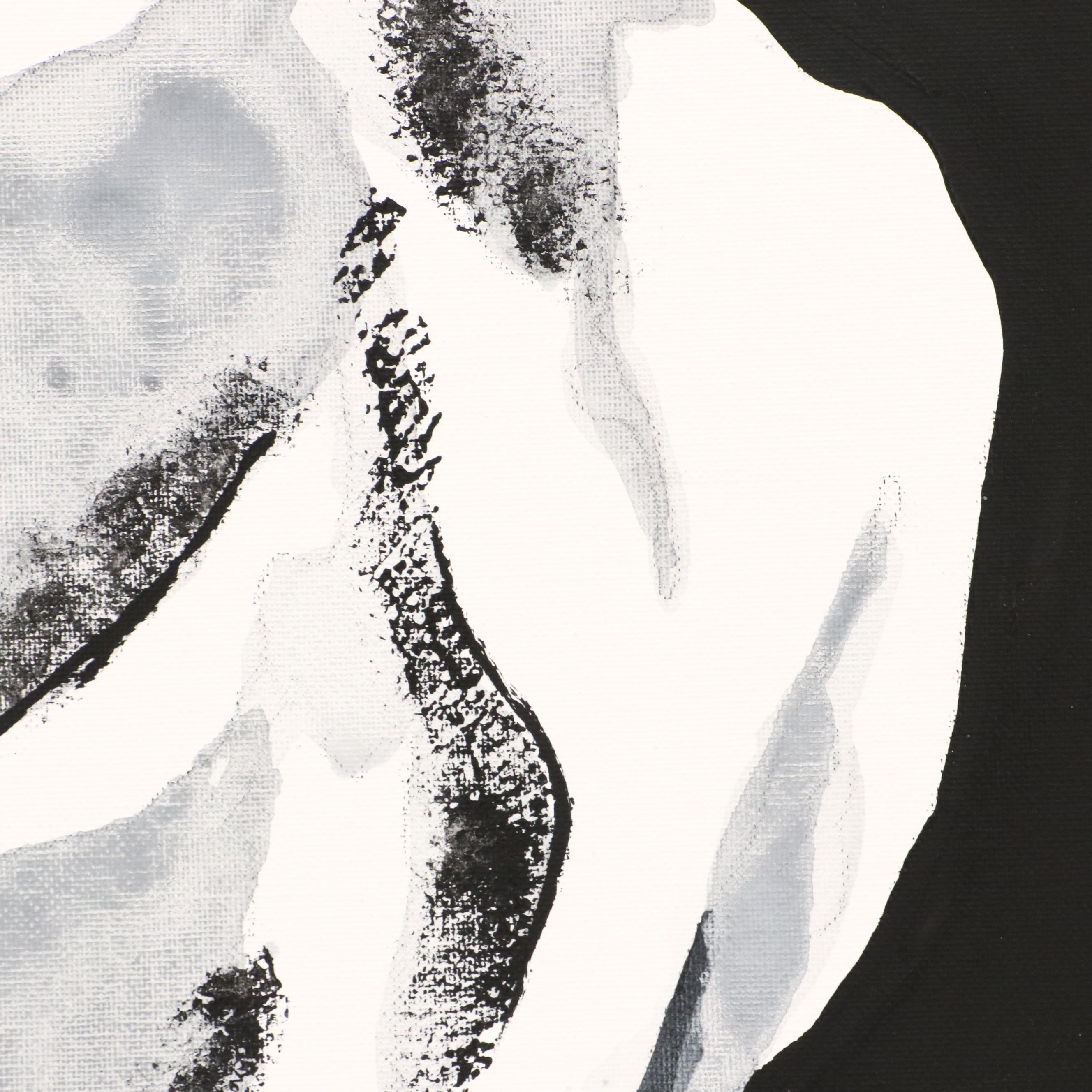 deSanto Stylized Male Nude Acrylic Portrait "Solace," 2025