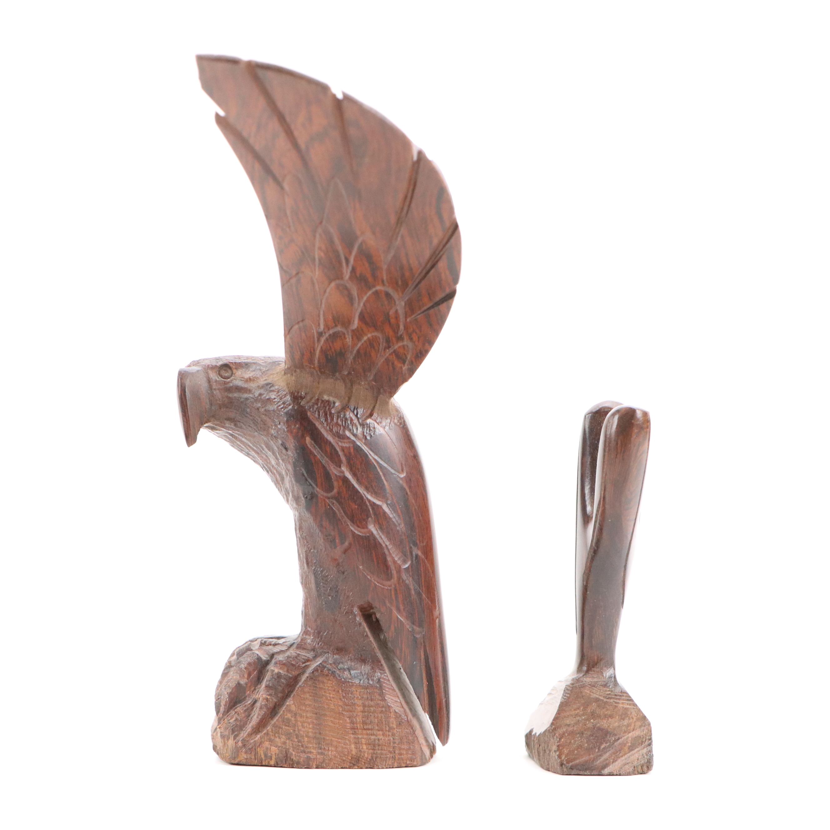 Carved Ironwood Desert Birds with Cactus Figurine