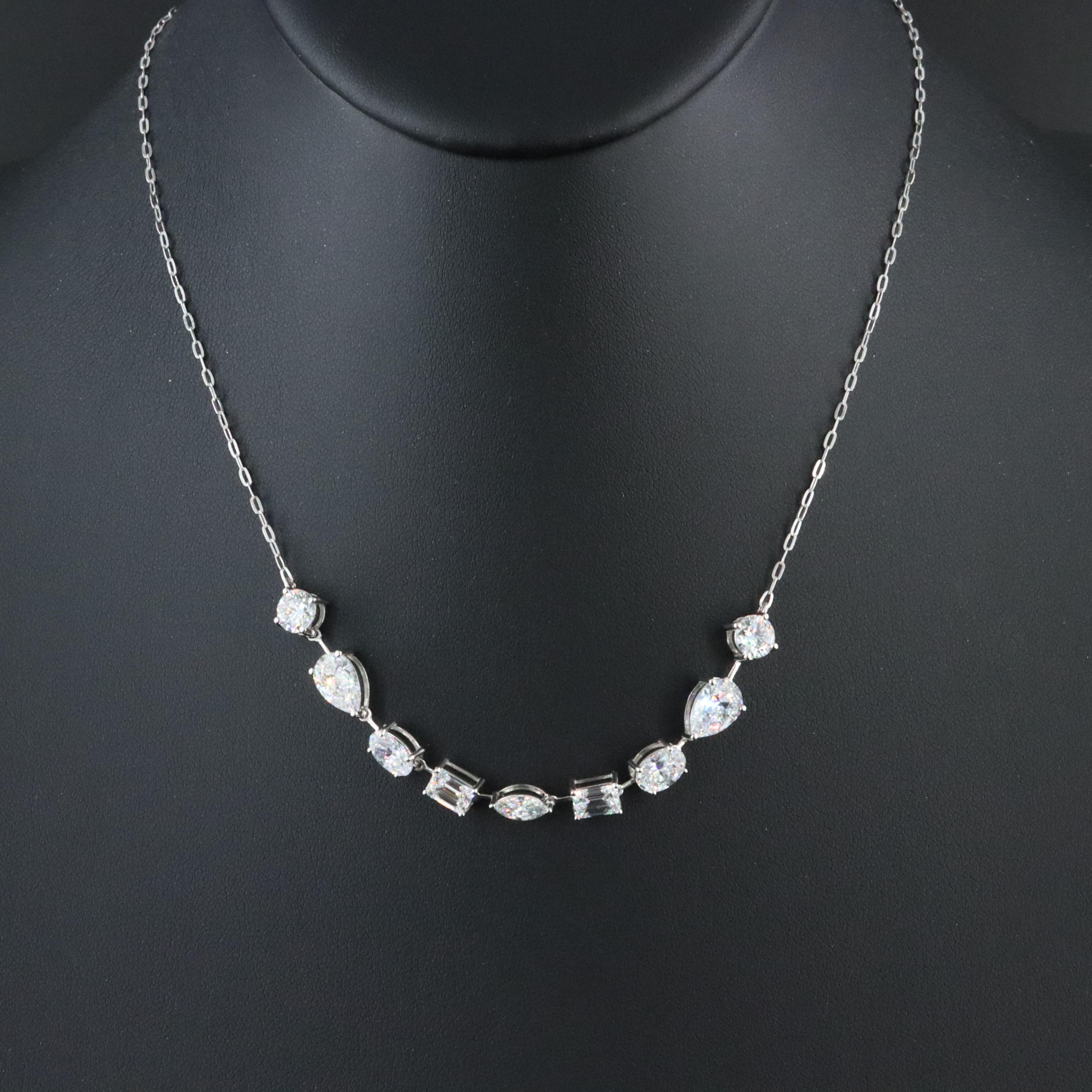 Platinum 6.75 CTW Lab Grown Diamond Necklace