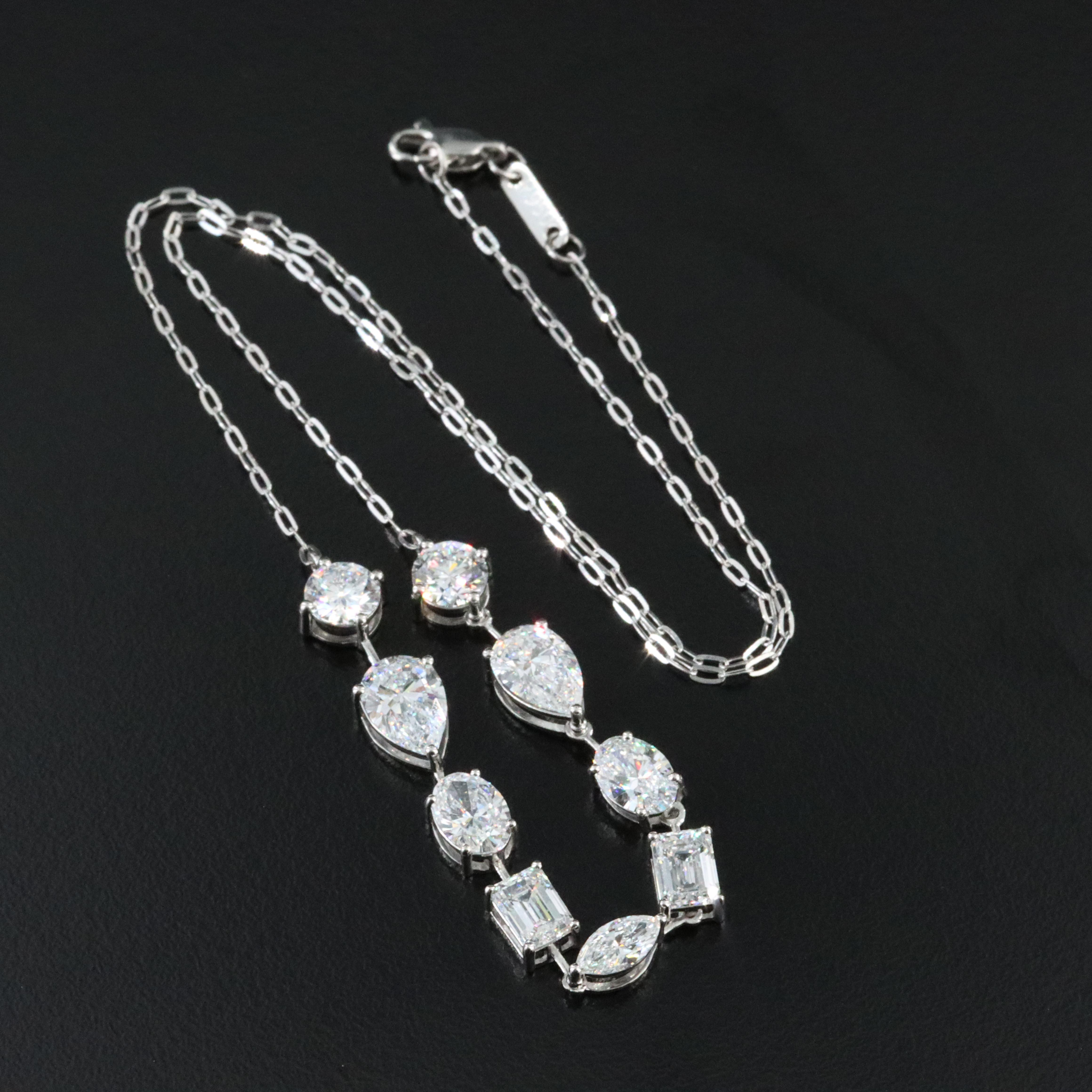 Platinum 6.75 CTW Lab Grown Diamond Necklace