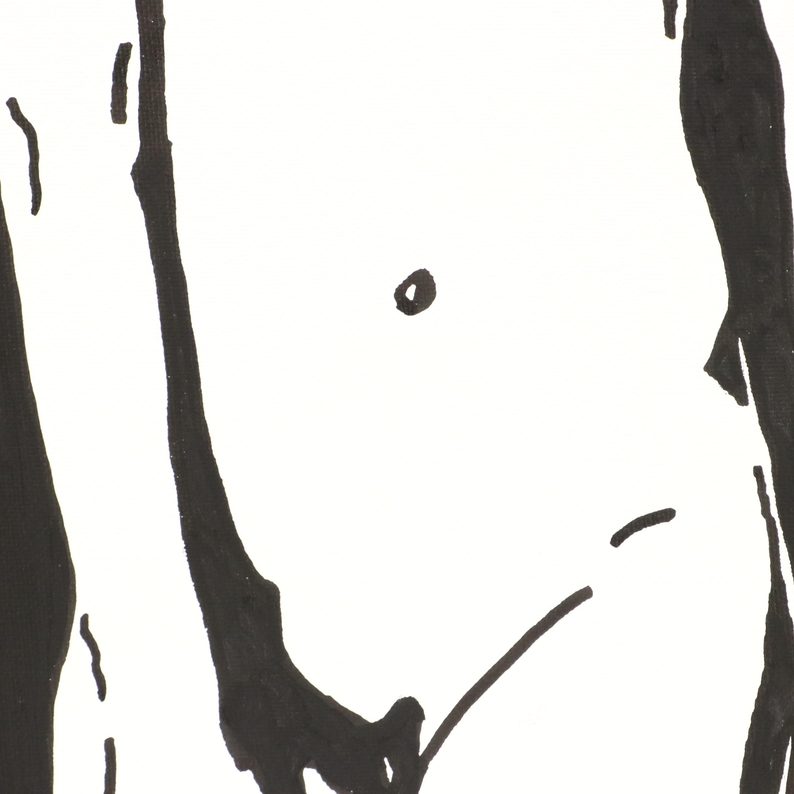 deSanto Stylized Female Nude Acrylic Portrait, 2025