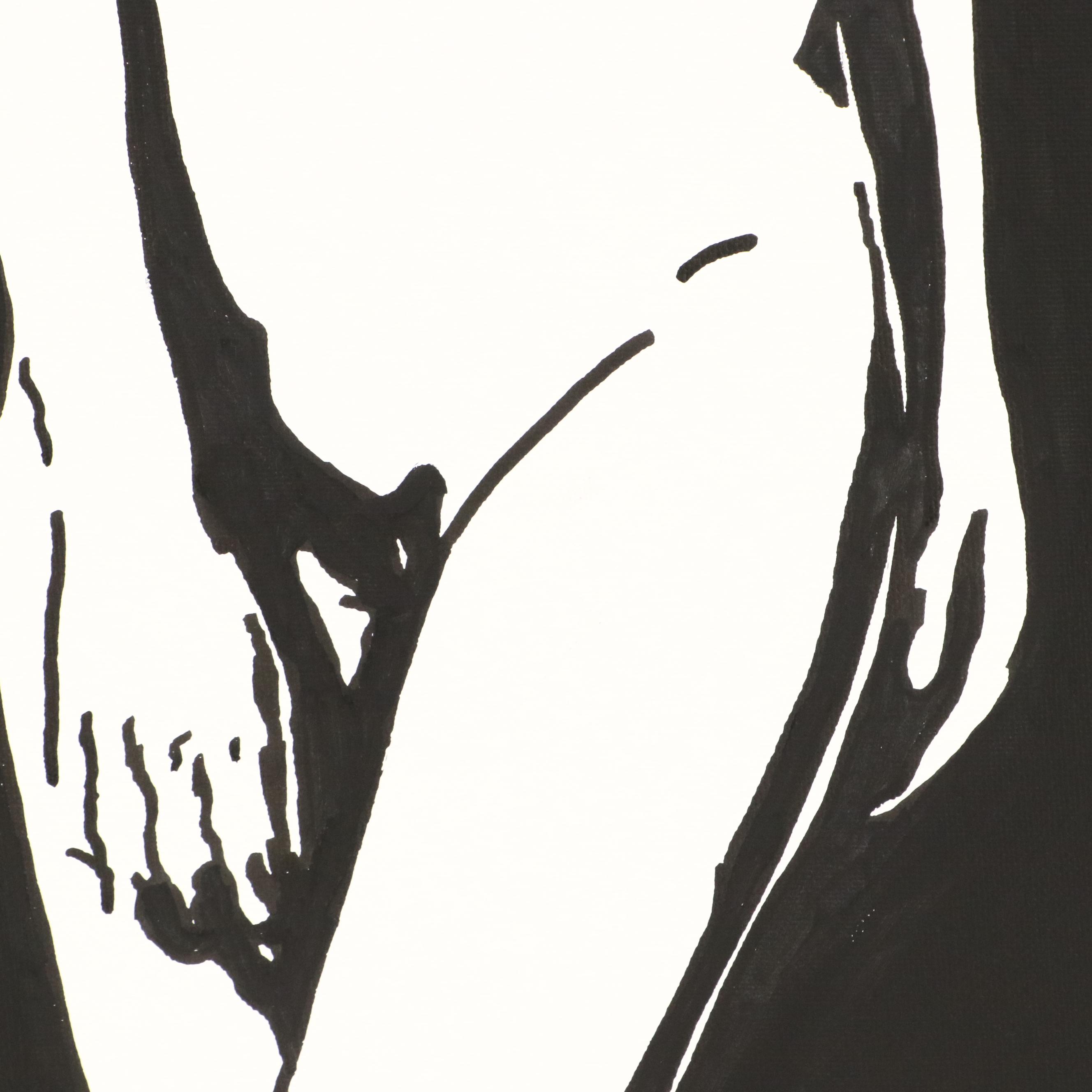 deSanto Stylized Female Nude Acrylic Portrait, 2025