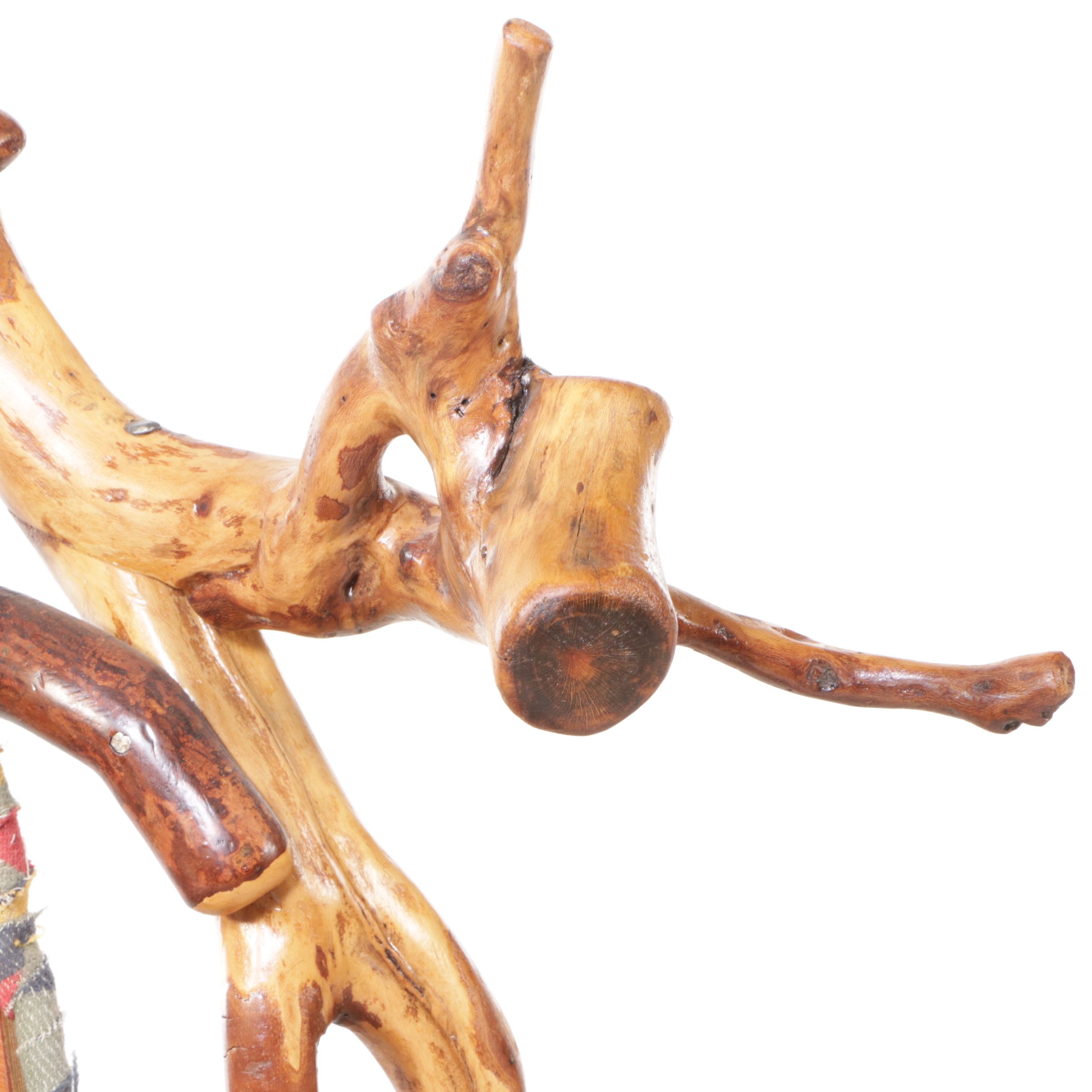 Robert Beaven Adirondack Style Root Wood Armchair with Guinness Bottle Caps