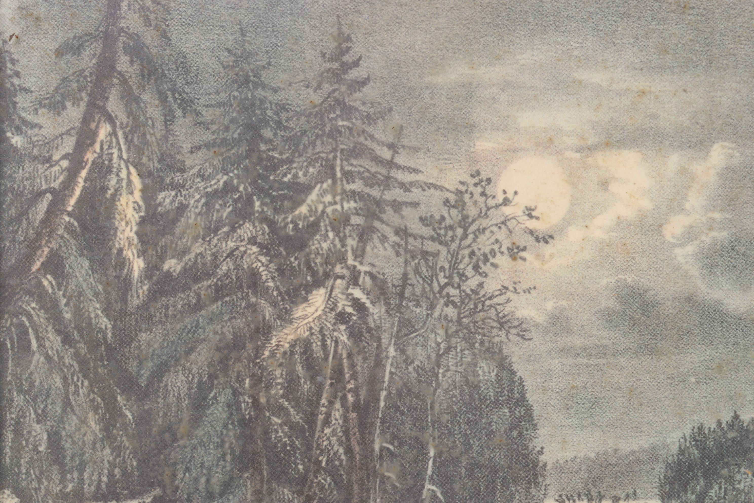 Offset Lithographs After Currier & Ives "Skating Scene - Moonlight" and Others