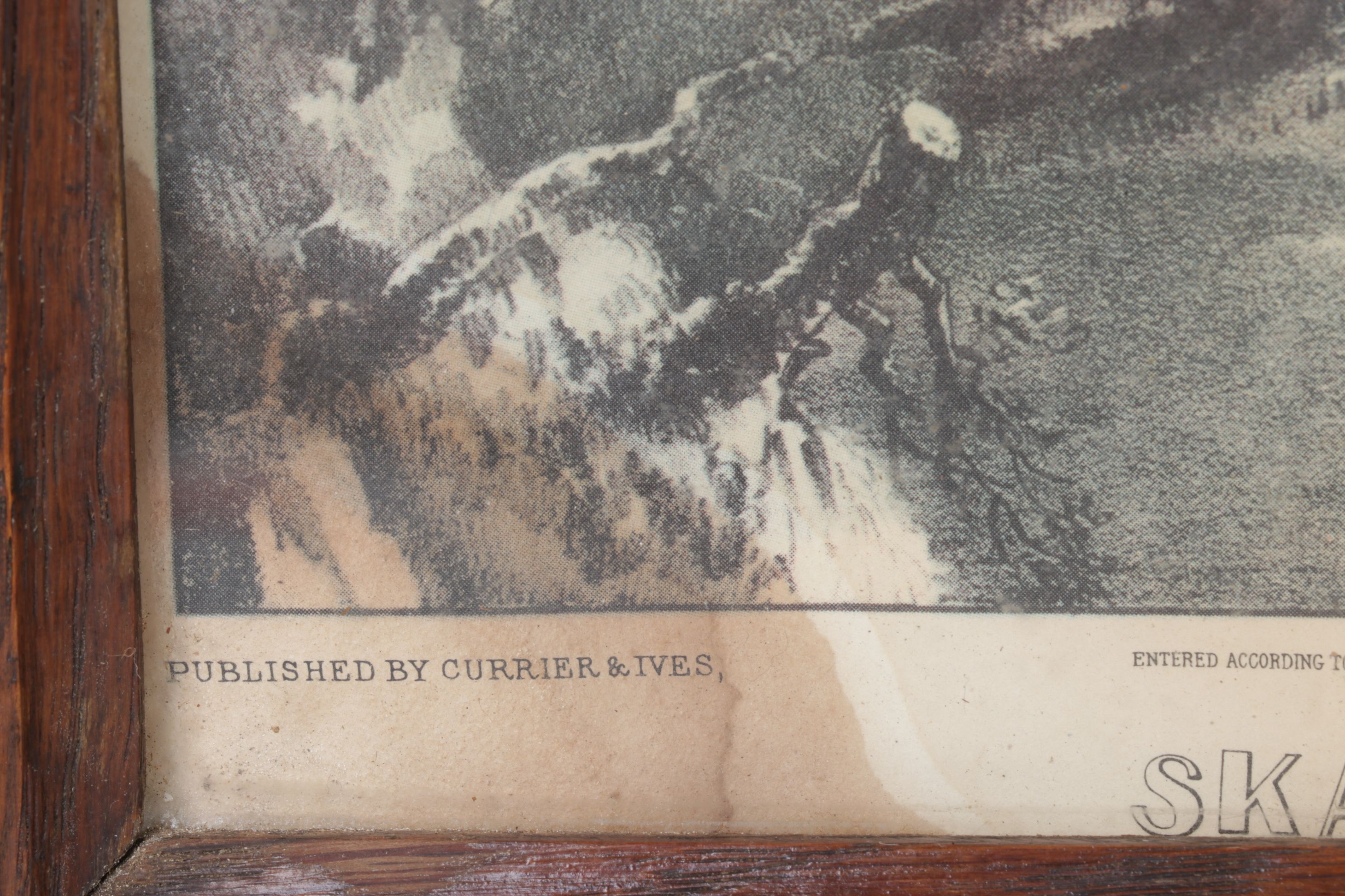 Offset Lithographs After Currier & Ives "Skating Scene - Moonlight" and Others