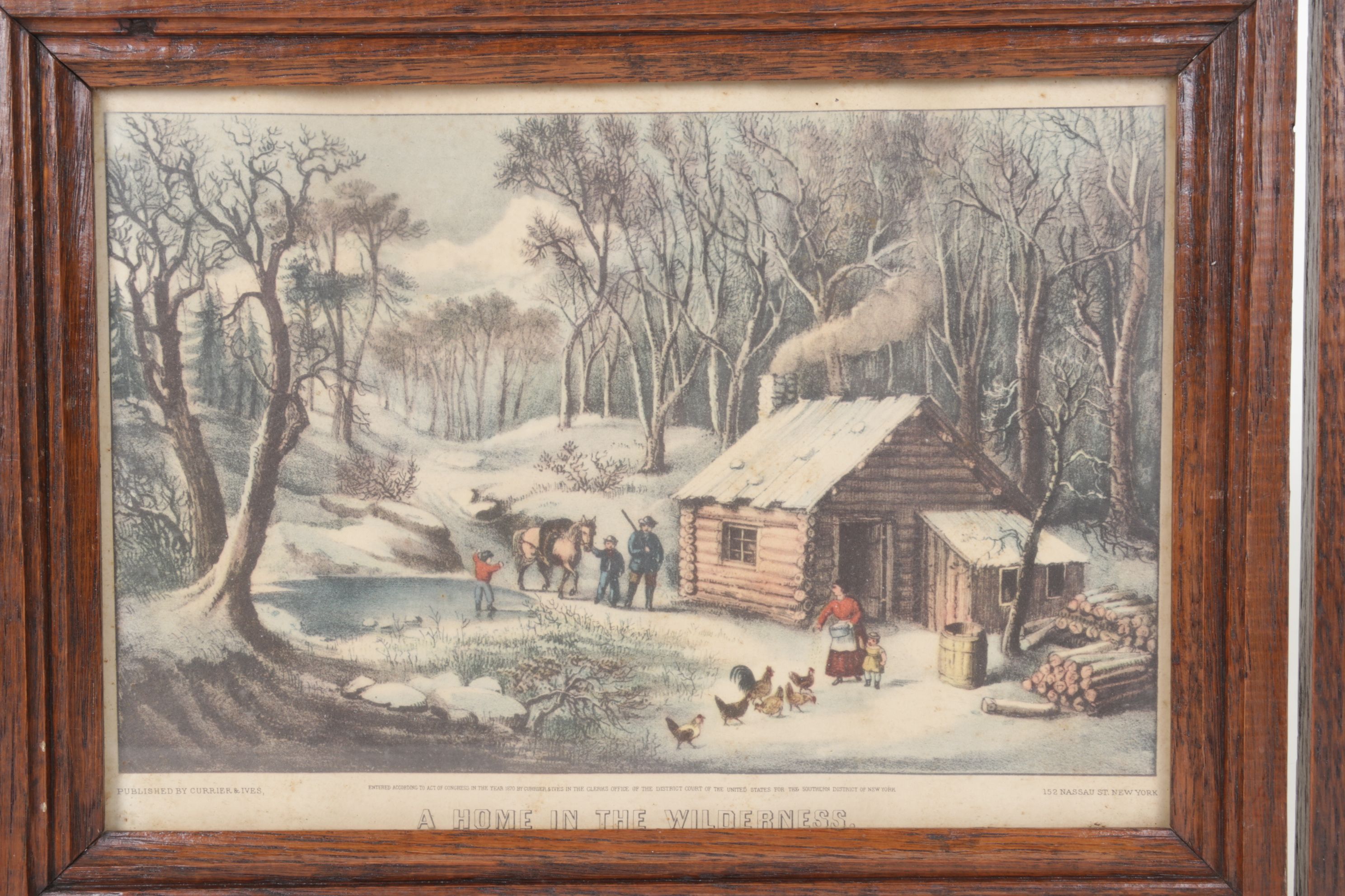 Offset Lithographs After Currier & Ives "Skating Scene - Moonlight" and Others