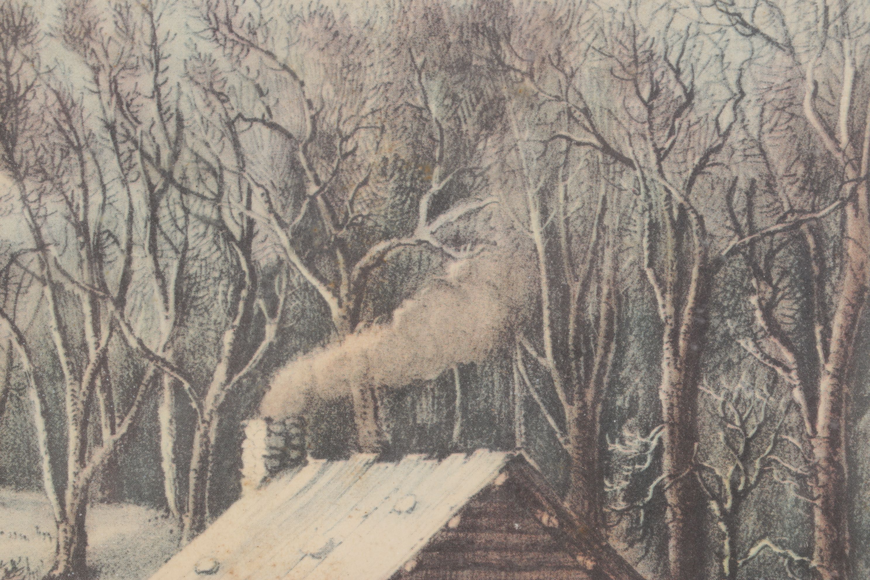 Offset Lithographs After Currier & Ives "Skating Scene - Moonlight" and Others