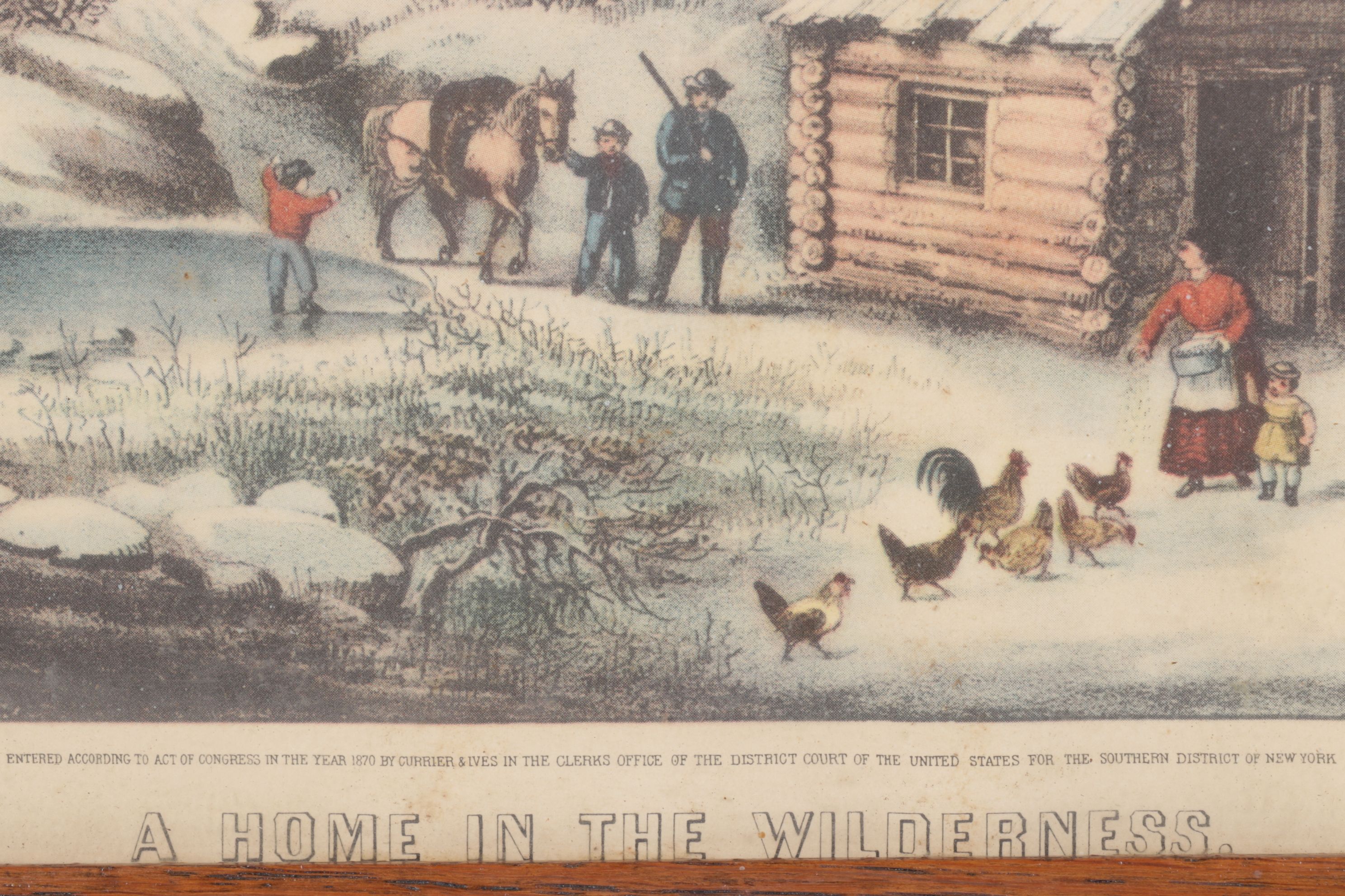 Offset Lithographs After Currier & Ives "Skating Scene - Moonlight" and Others