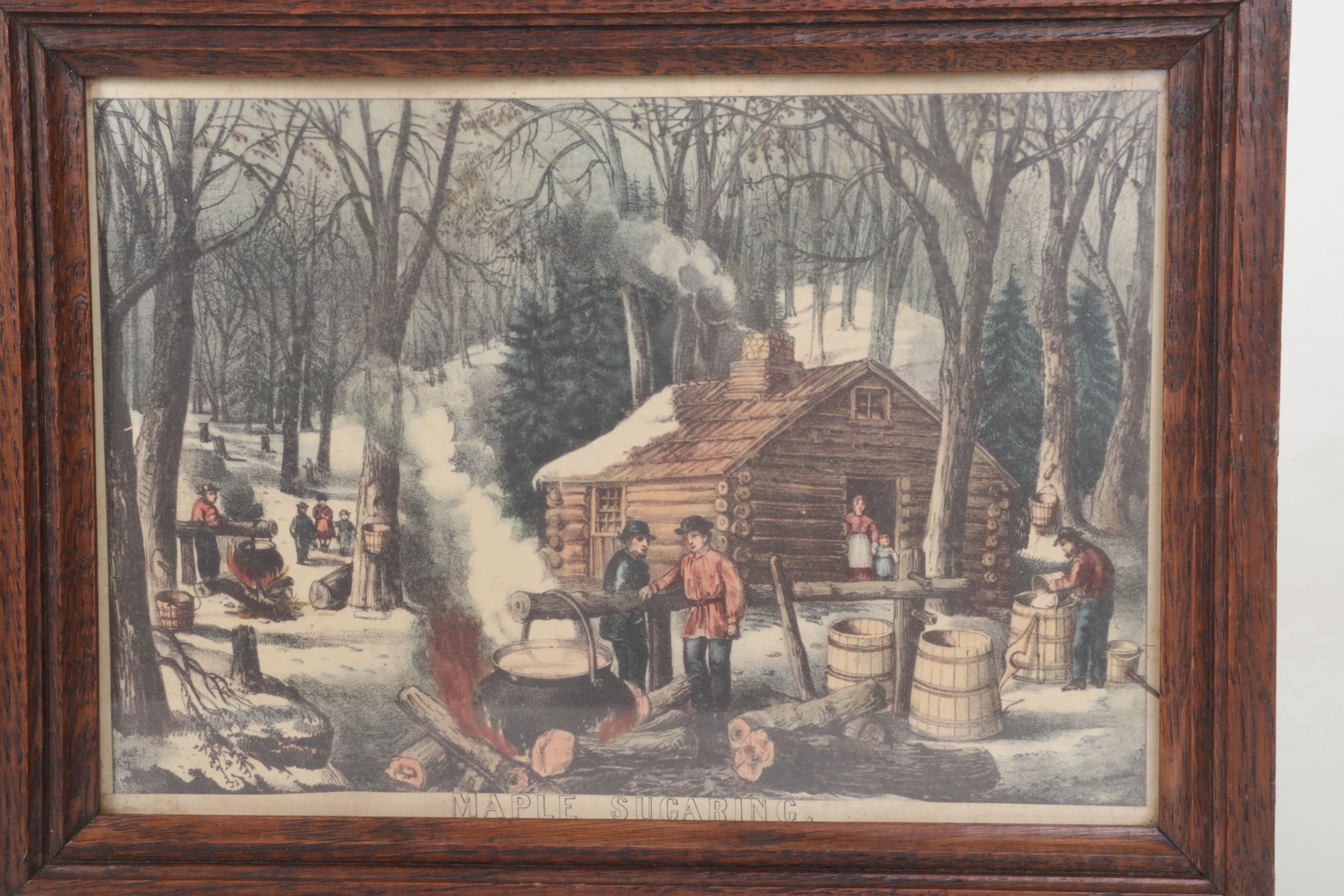 Offset Lithographs After Currier & Ives "Skating Scene - Moonlight" and Others