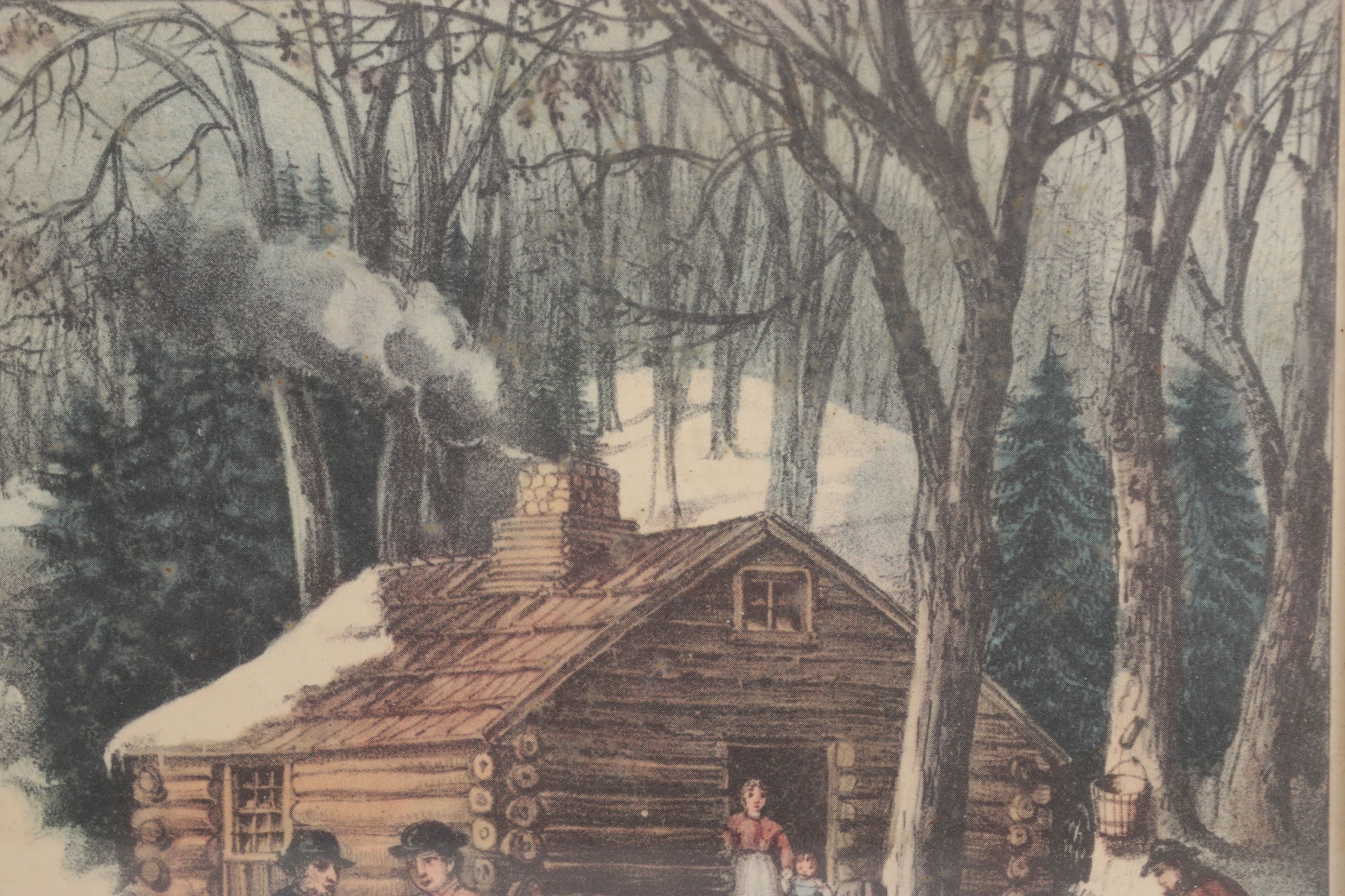 Offset Lithographs After Currier & Ives "Skating Scene - Moonlight" and Others