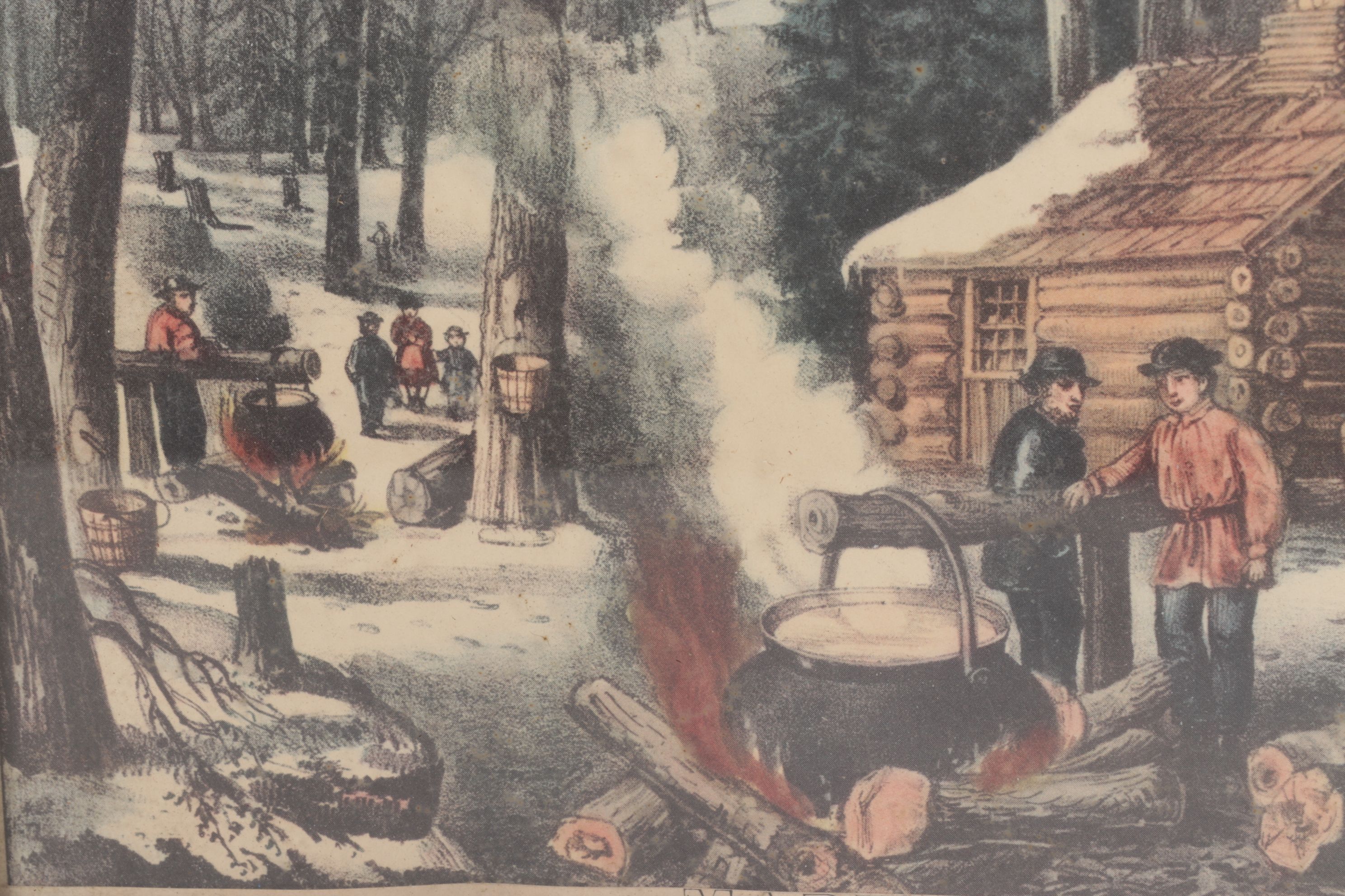 Offset Lithographs After Currier & Ives "Skating Scene - Moonlight" and Others