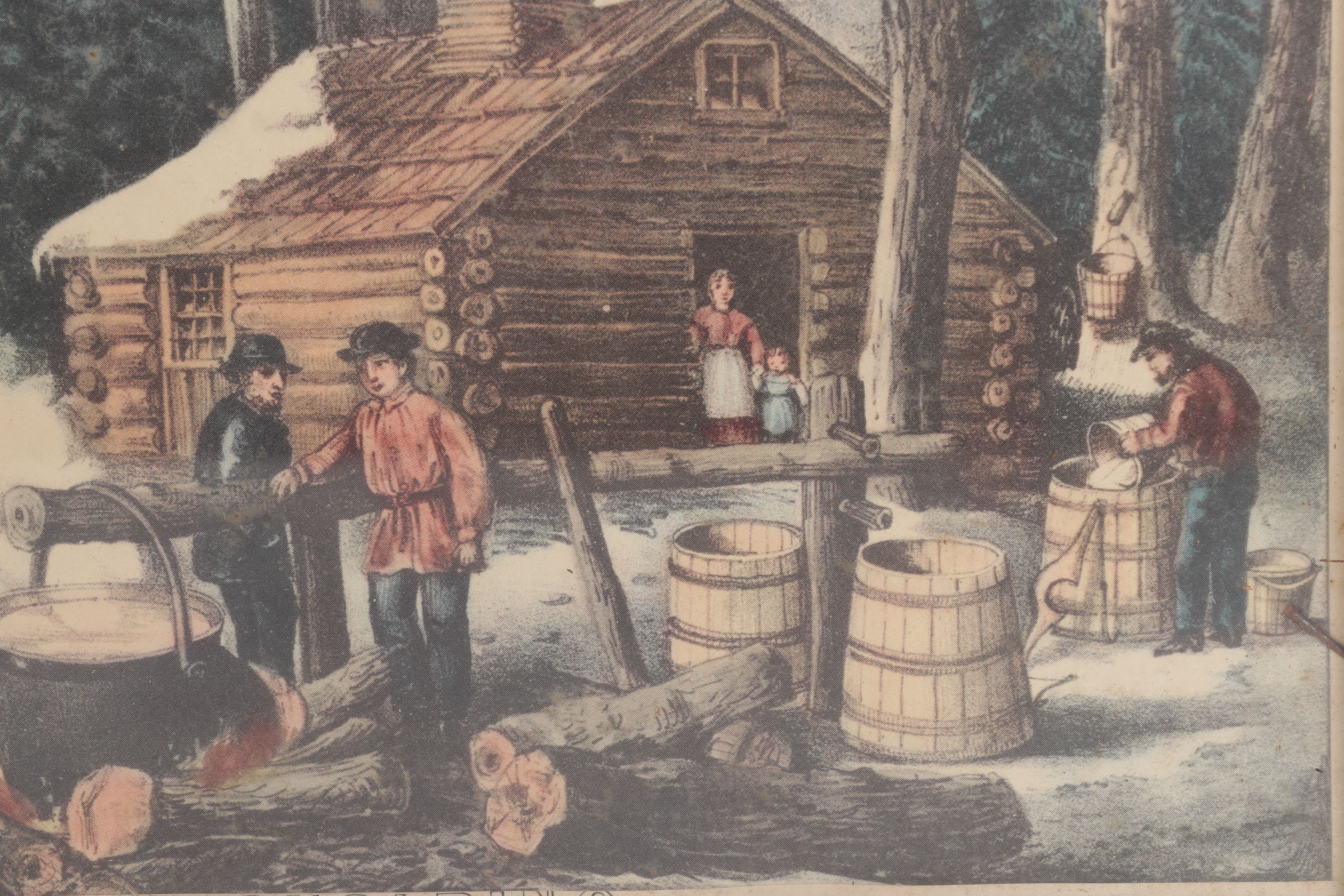 Offset Lithographs After Currier & Ives "Skating Scene - Moonlight" and Others