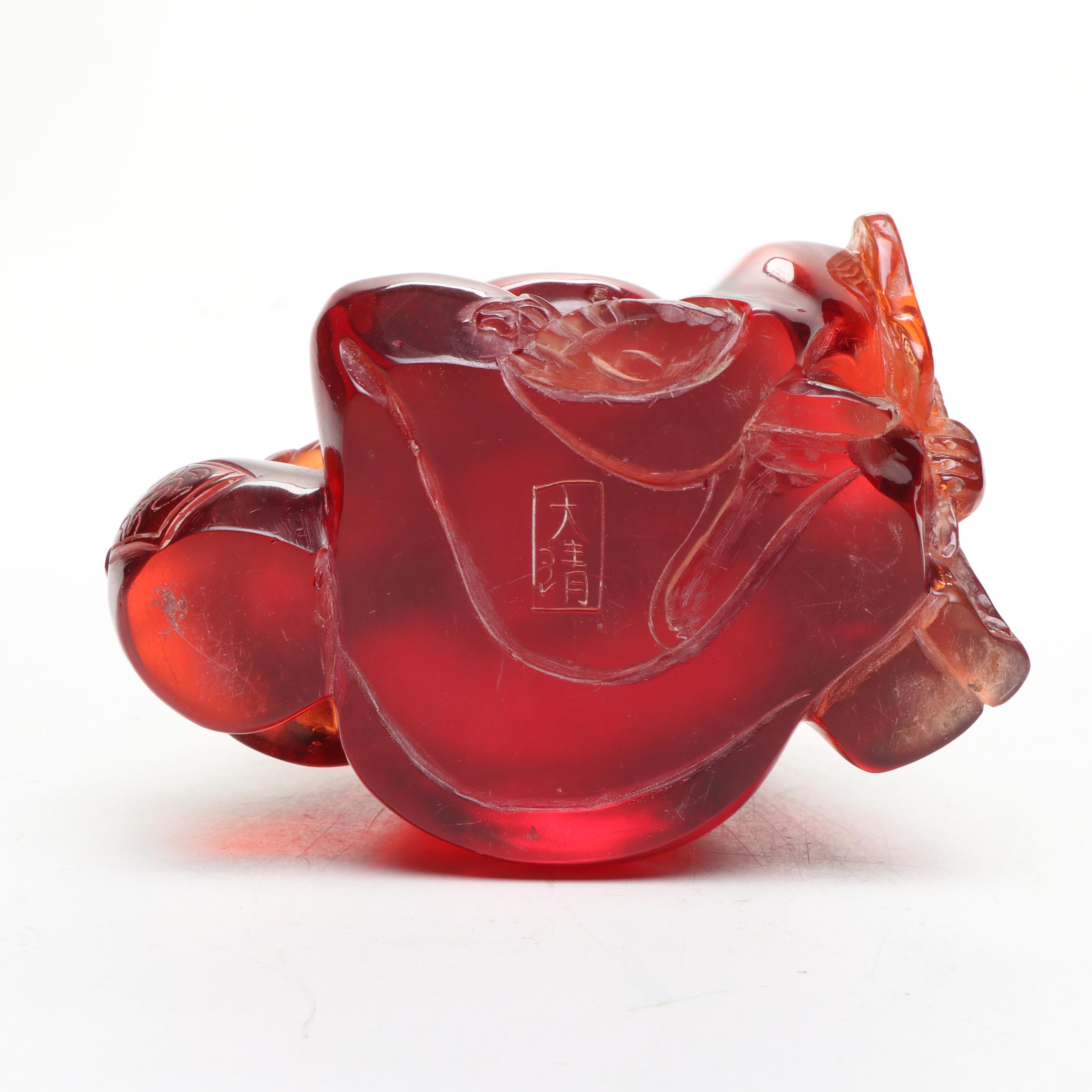 Carved Wood and Resin Budai Figurines