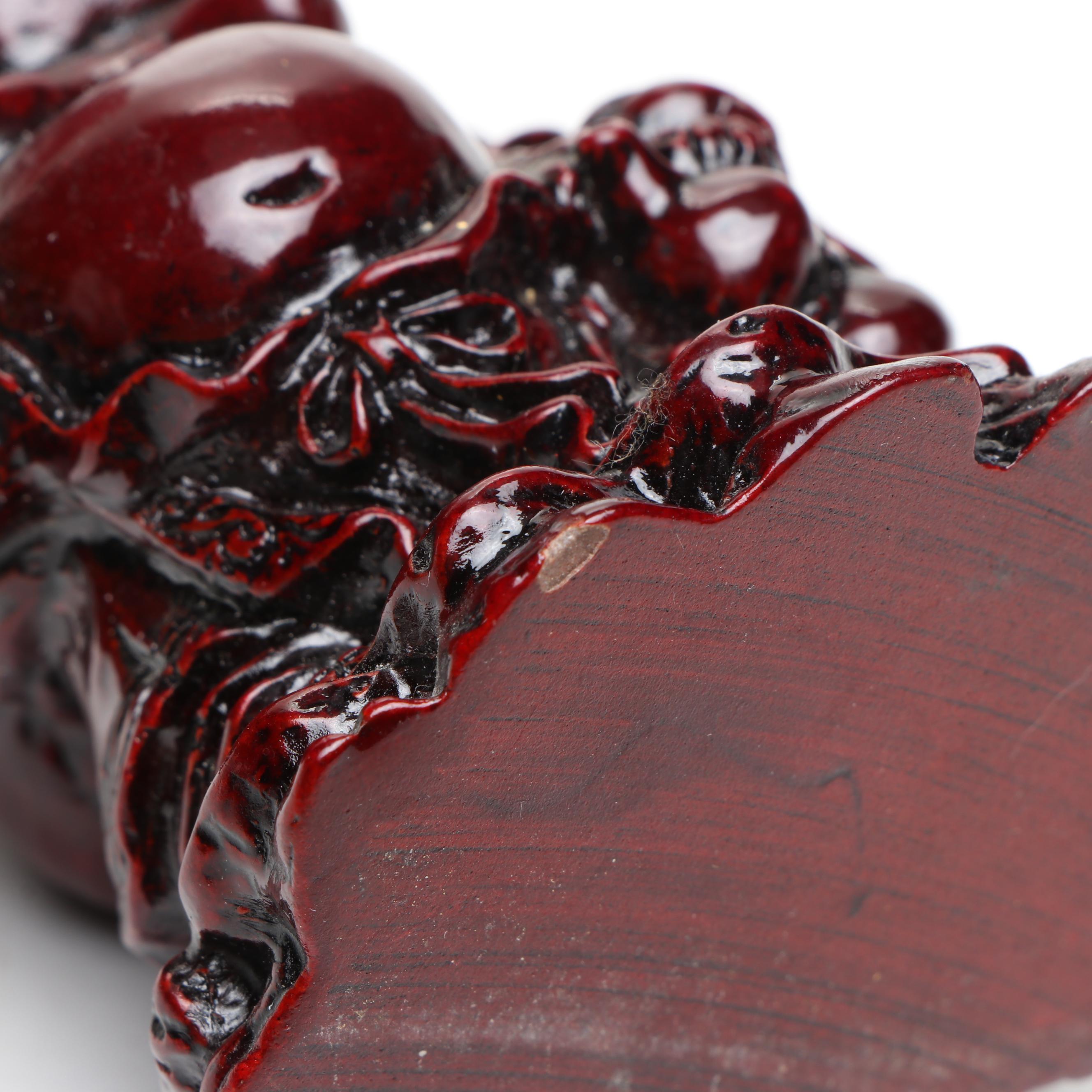 Carved Wood and Resin Budai Figurines