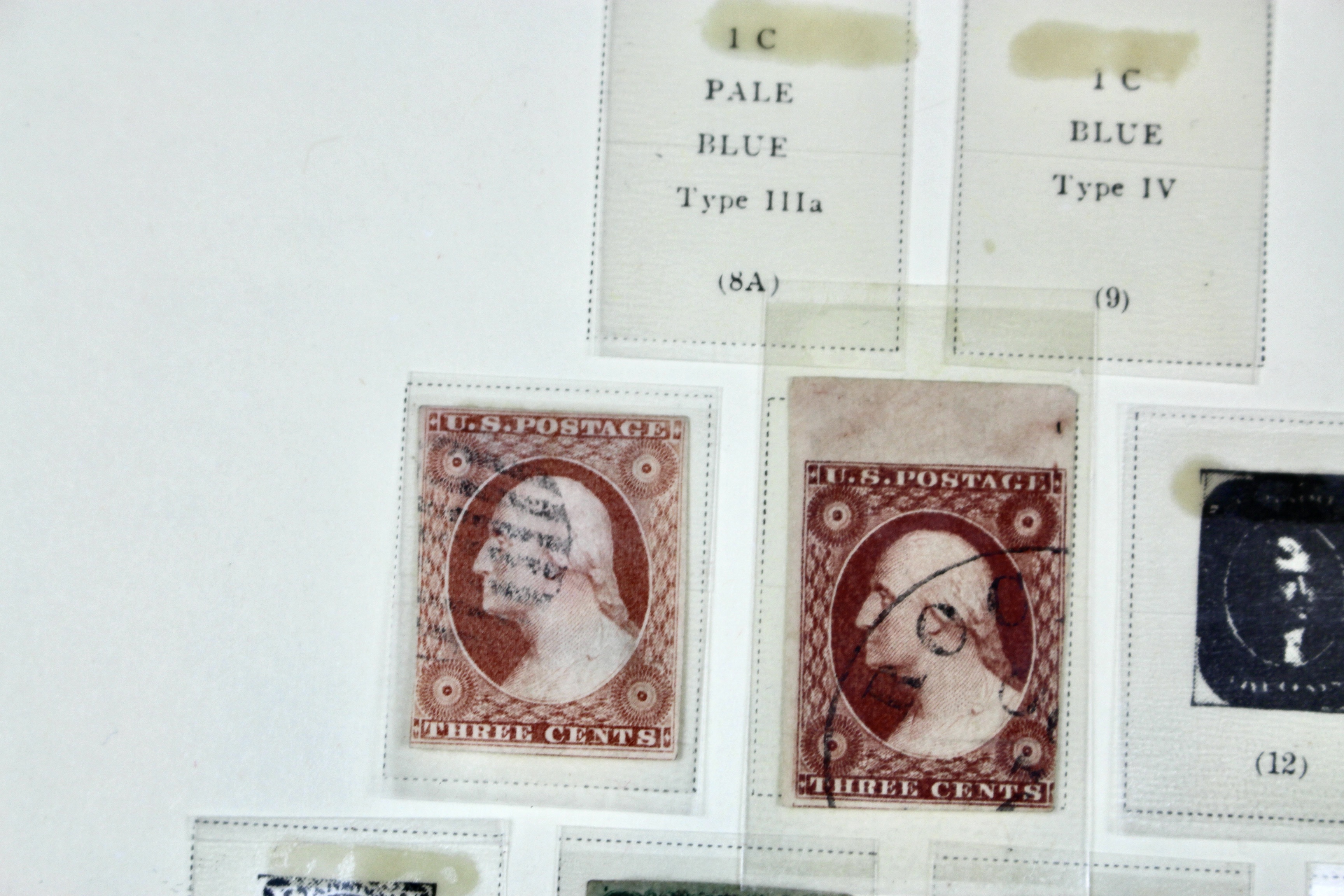 Fifteen Different Early Used U.S. Postage Stamps, 1851 to 1866