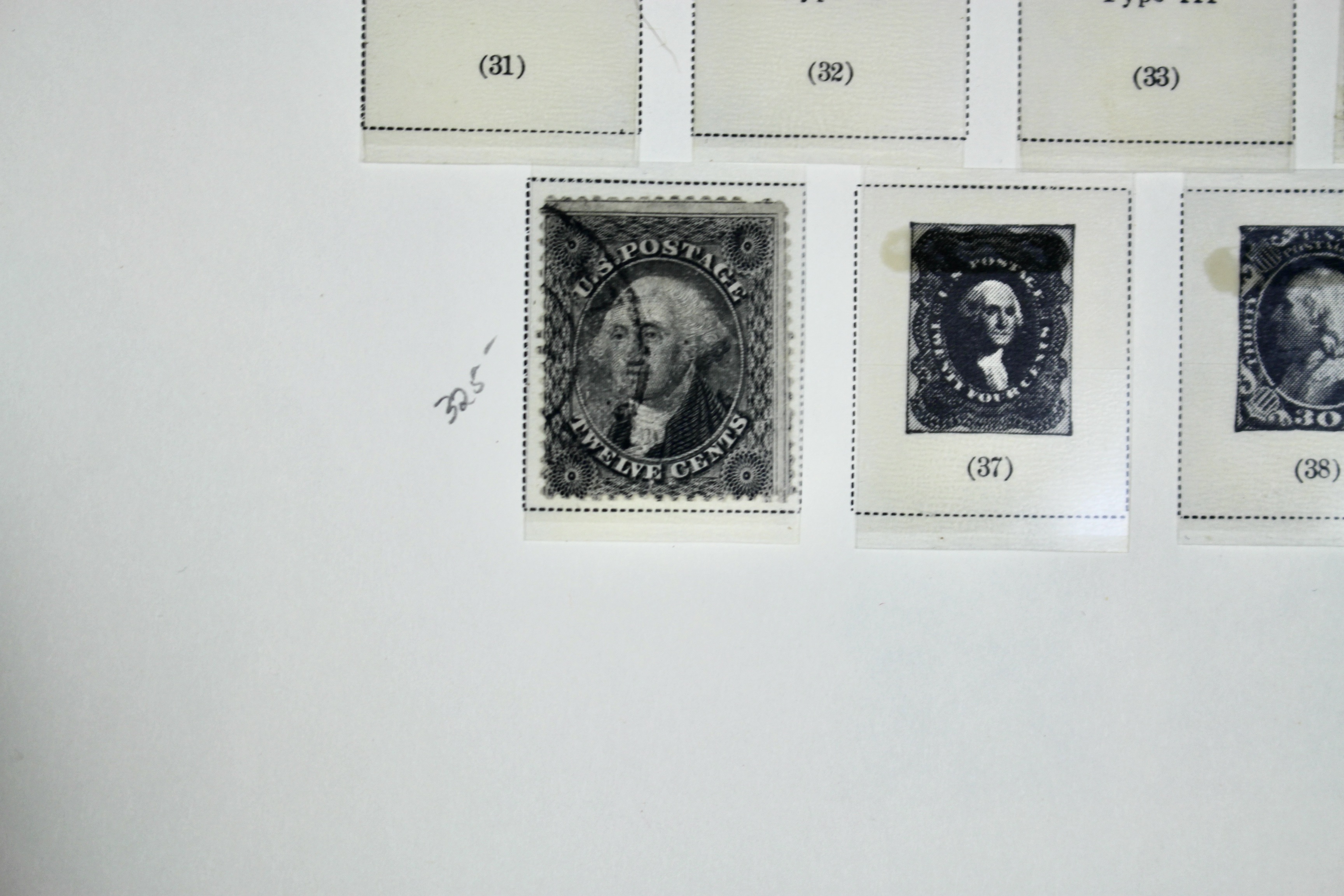 Fifteen Different Early Used U.S. Postage Stamps, 1851 to 1866