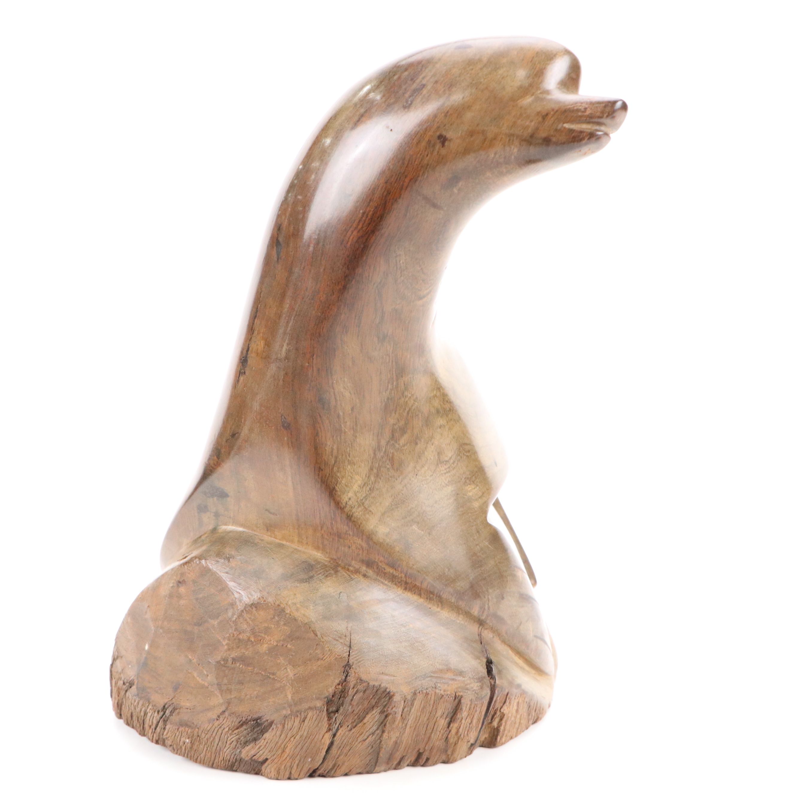 Carved Ironwood Seal and Other Animal Figurines