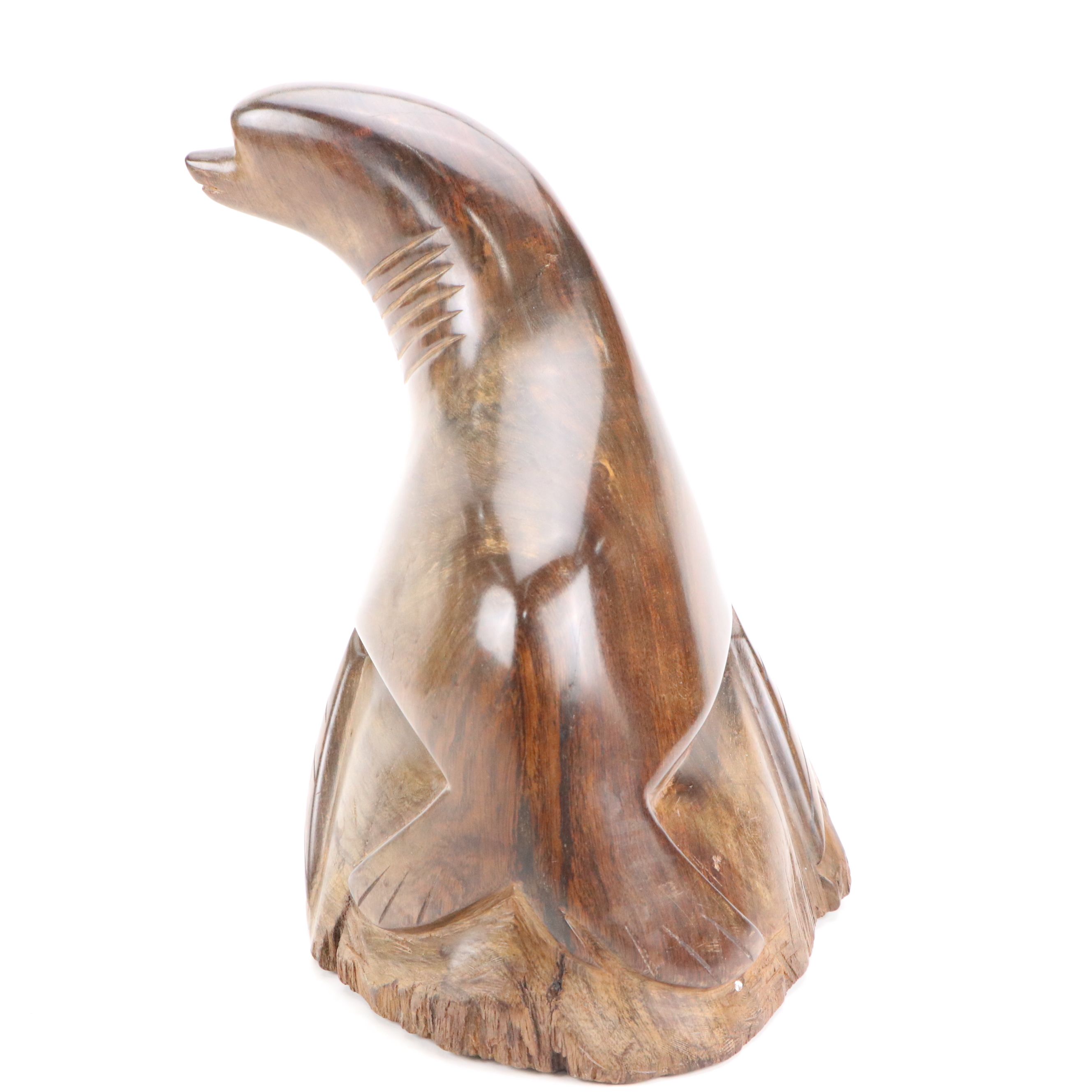 Carved Ironwood Seal and Other Animal Figurines