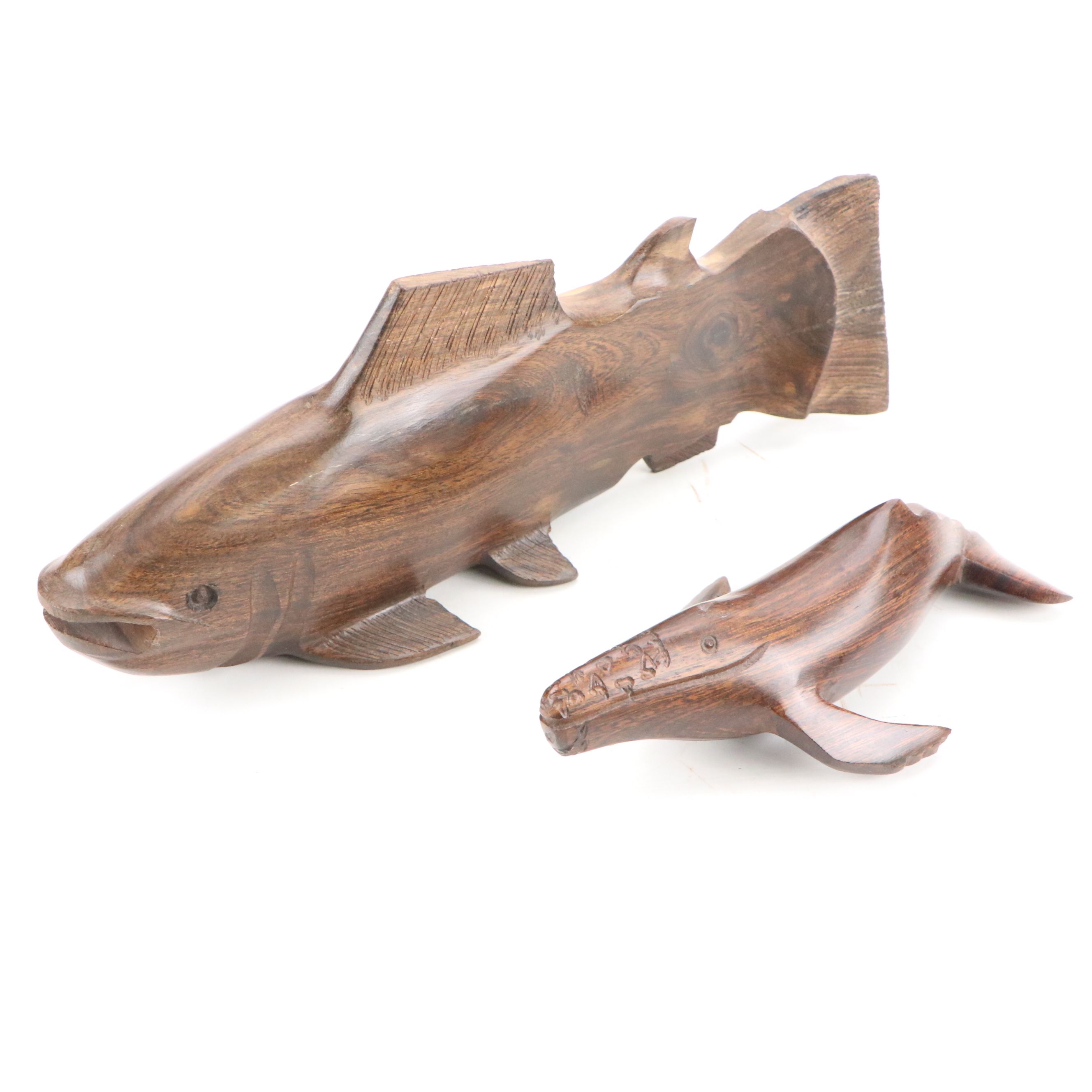 Carved Ironwood Seal and Other Animal Figurines