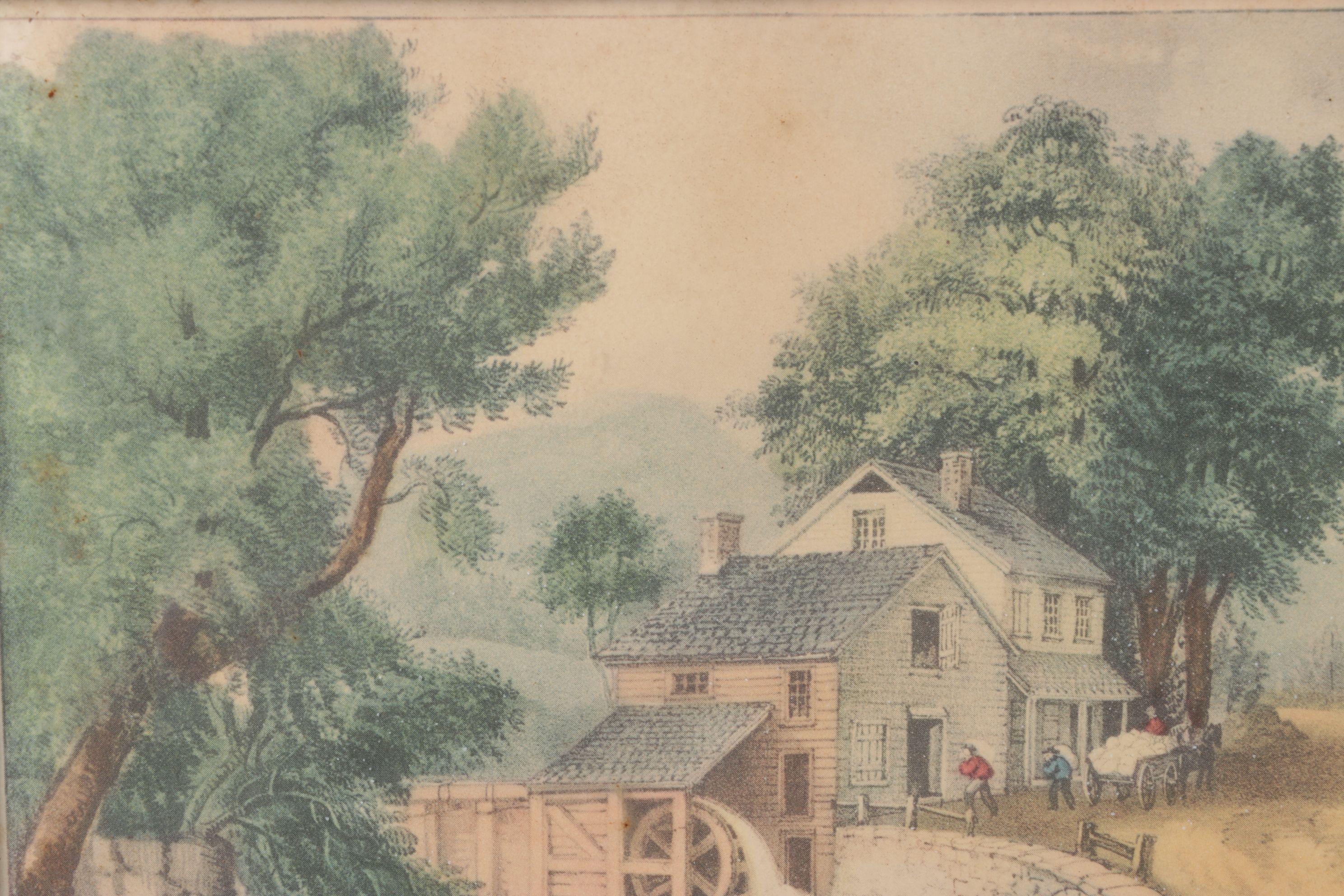 Offset Lithographs After Currier & Ives "The Roadside Mill" and Others,