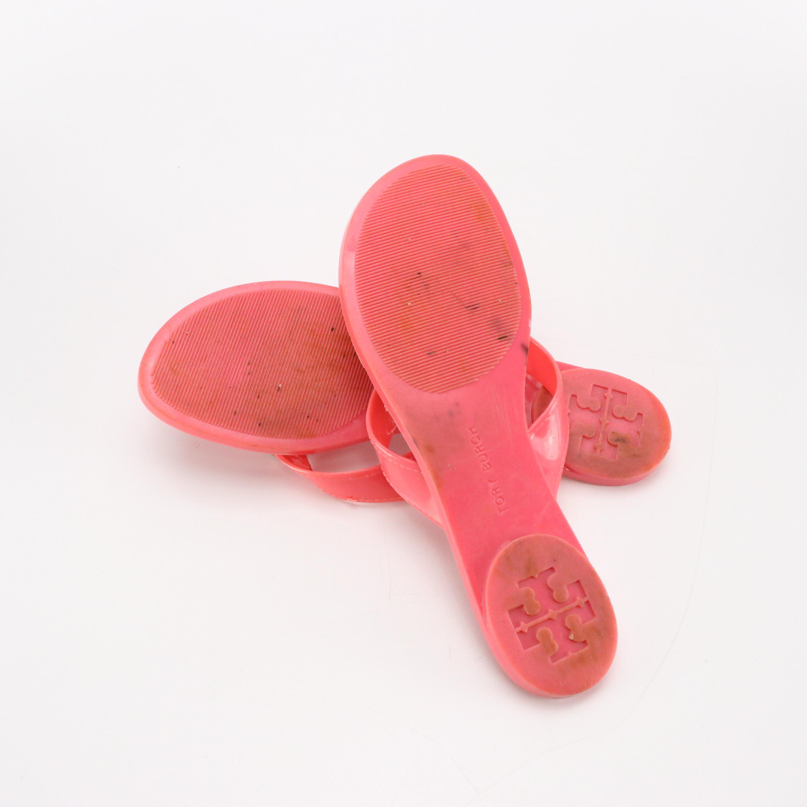Tory Burch Jelly Thong-Strap Flip Flops and Cork-Sole Sandals