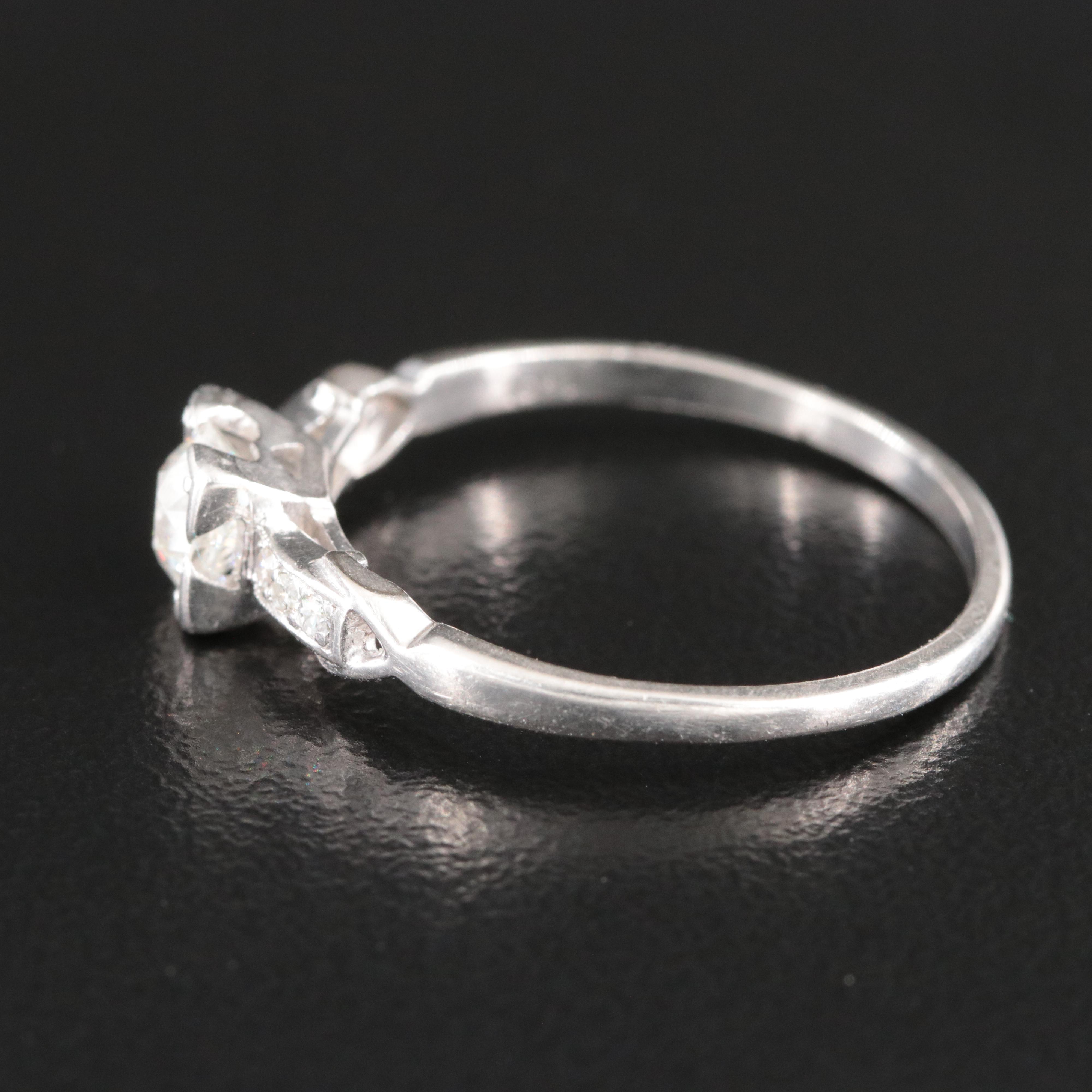 Vintage Platinum 0.55 CTW Diamond Ring