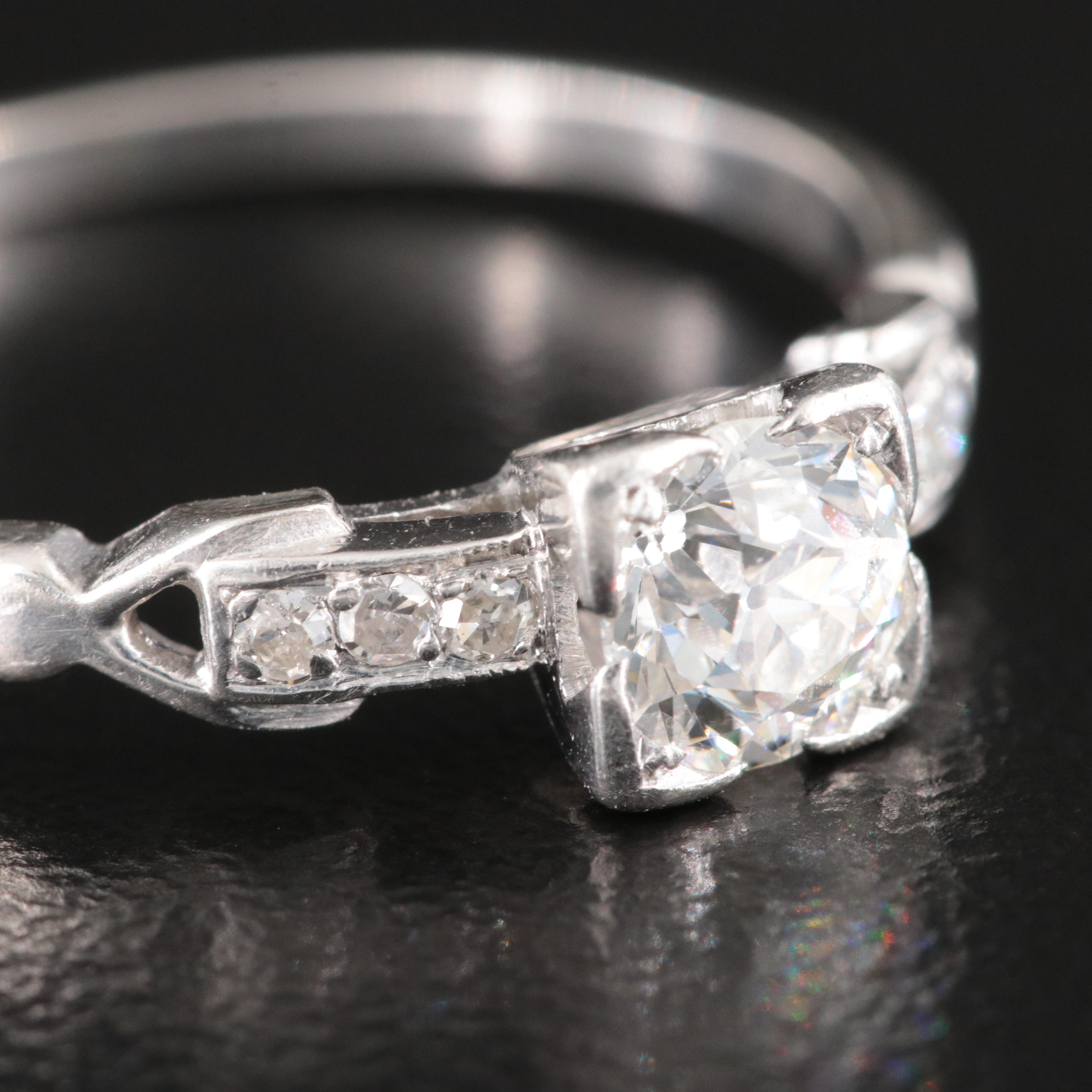 Vintage Platinum 0.55 CTW Diamond Ring