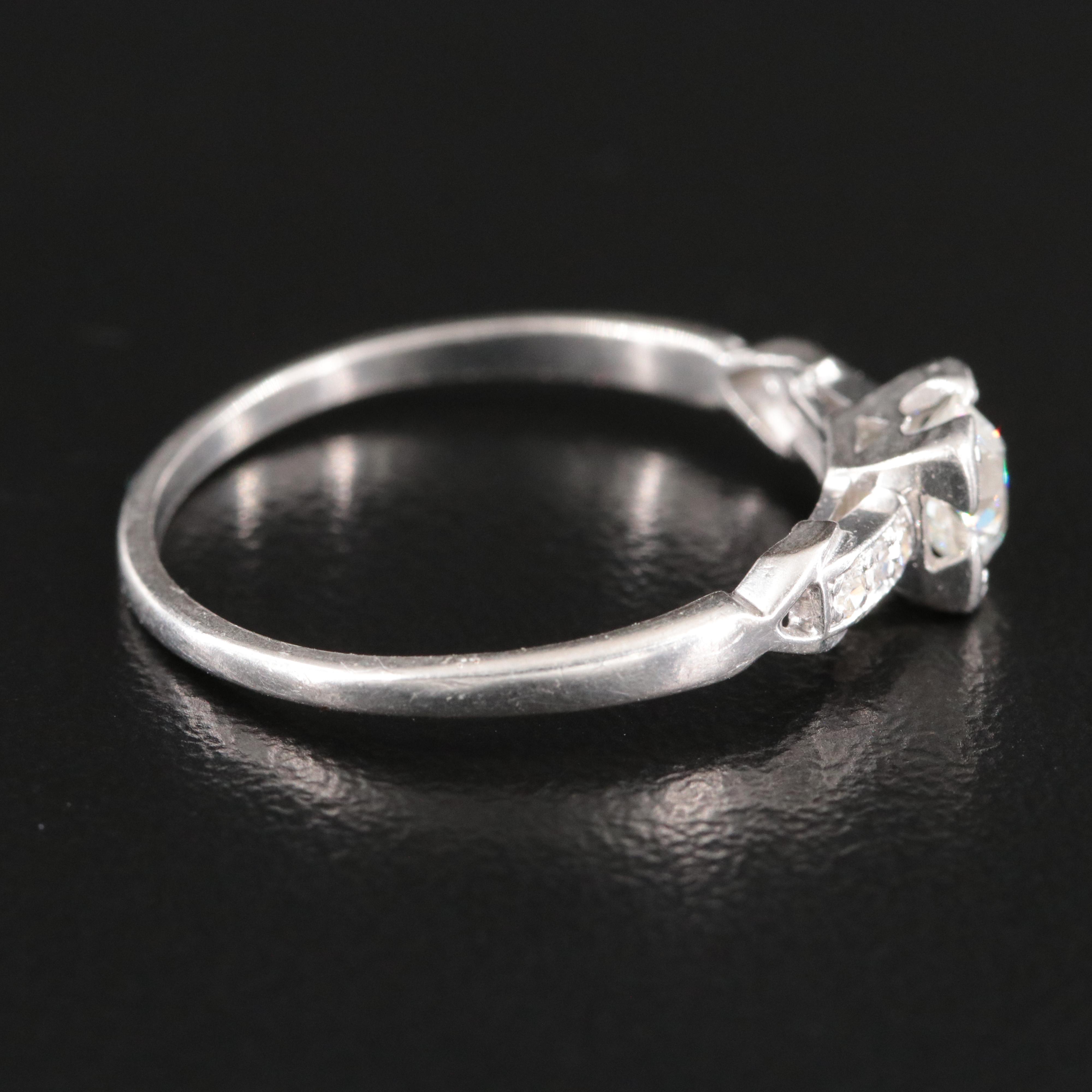 Vintage Platinum 0.55 CTW Diamond Ring