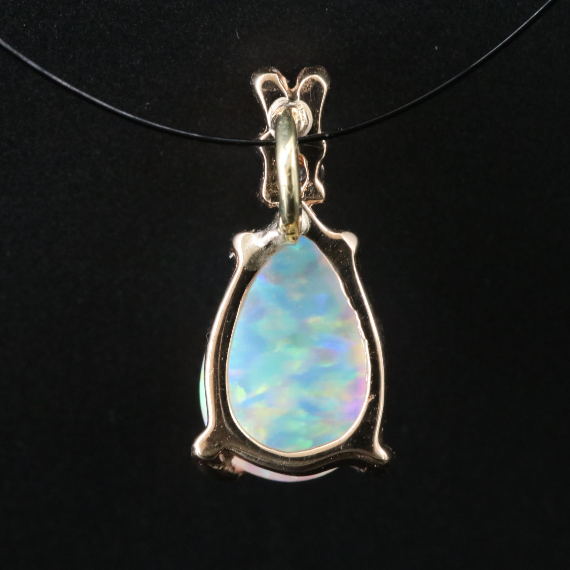 14K Opal and Diamond Pendant