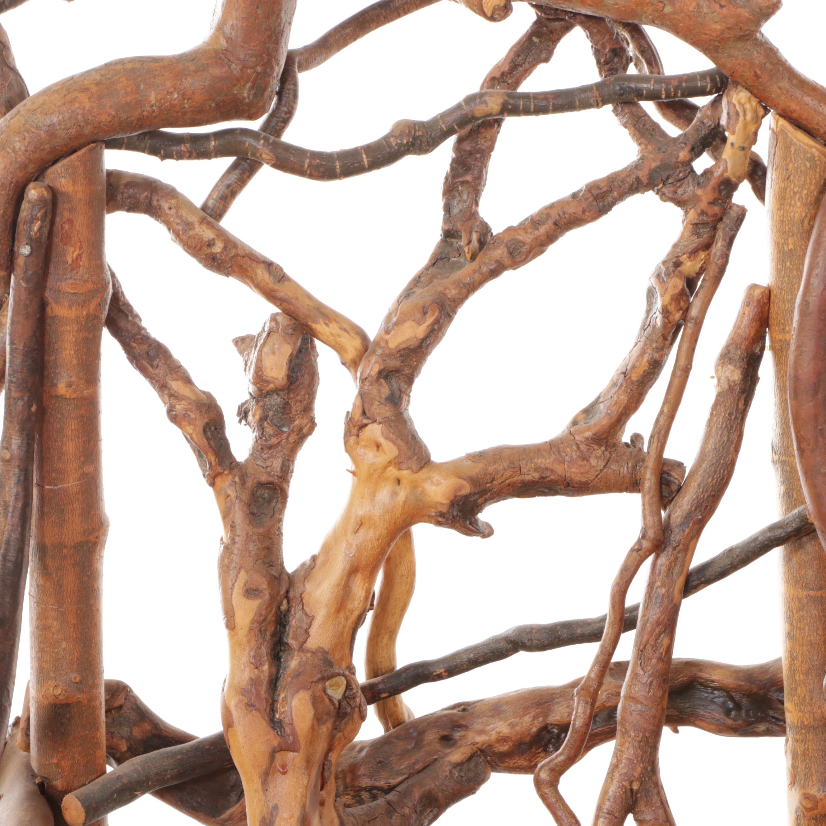 Robert Beaven Adirondack Style Handcrafted Root Wood and Poplar Armchair