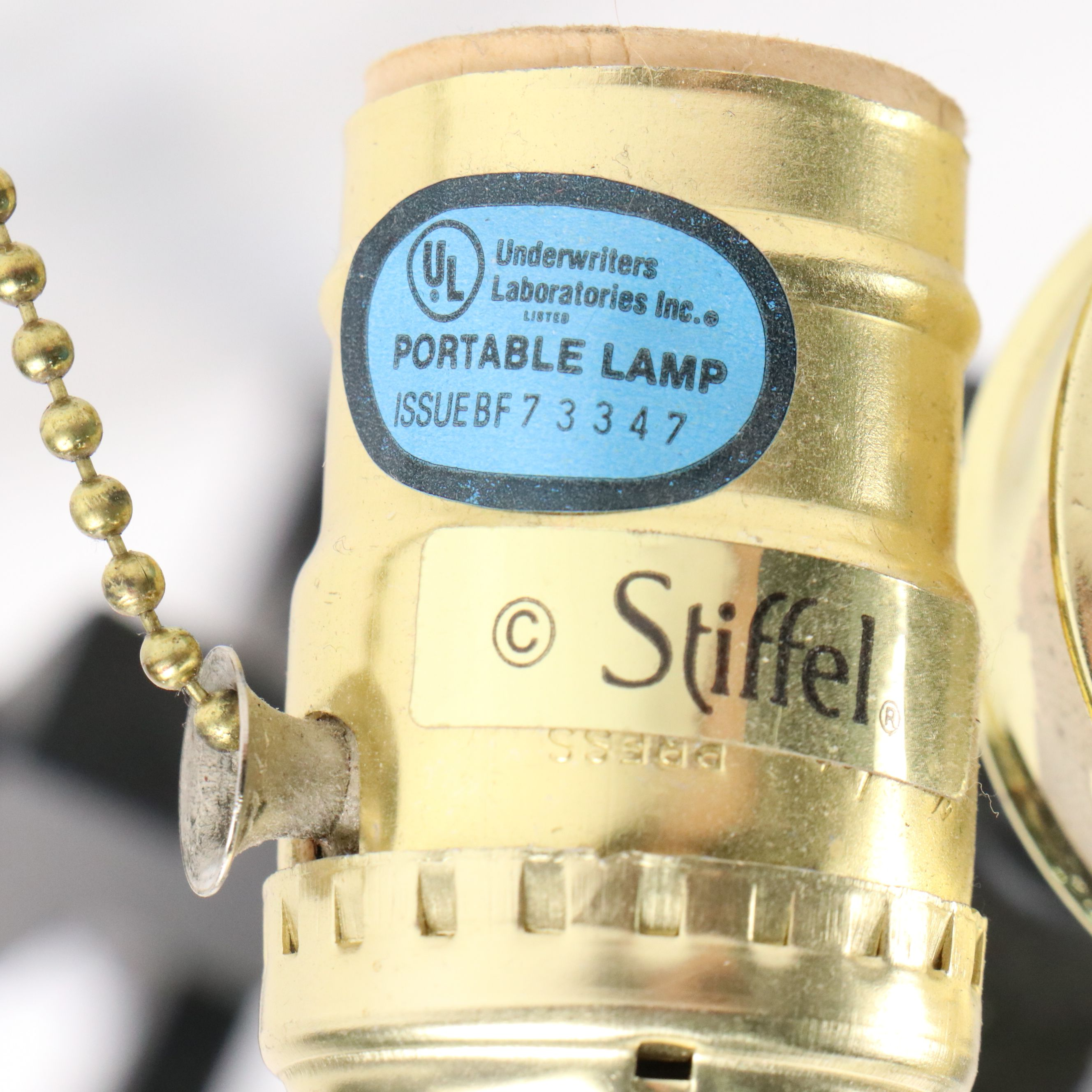 Stiffel Brutalist Skyscraper Style Painted Brass Table Lamp, Mid-20th C