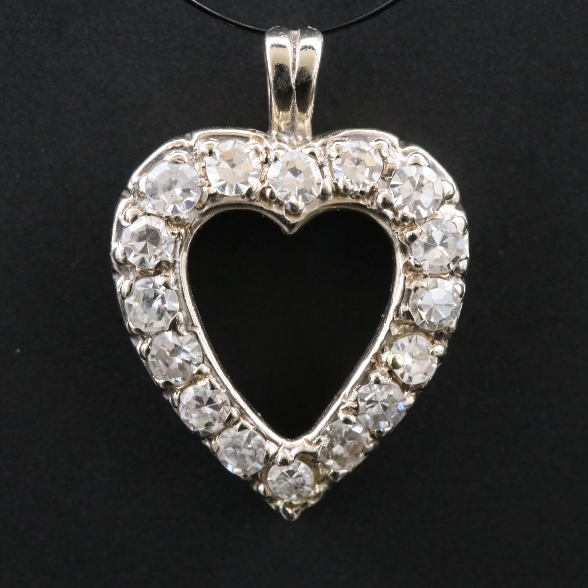 14K 0.48 CTW Diamond Heart Pendant