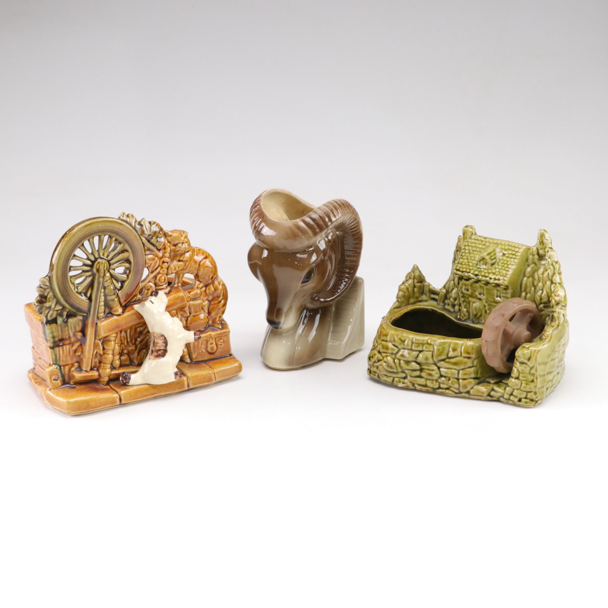 Shawnee Pottery "Old Grist Mill" and Other Ceramic Planters