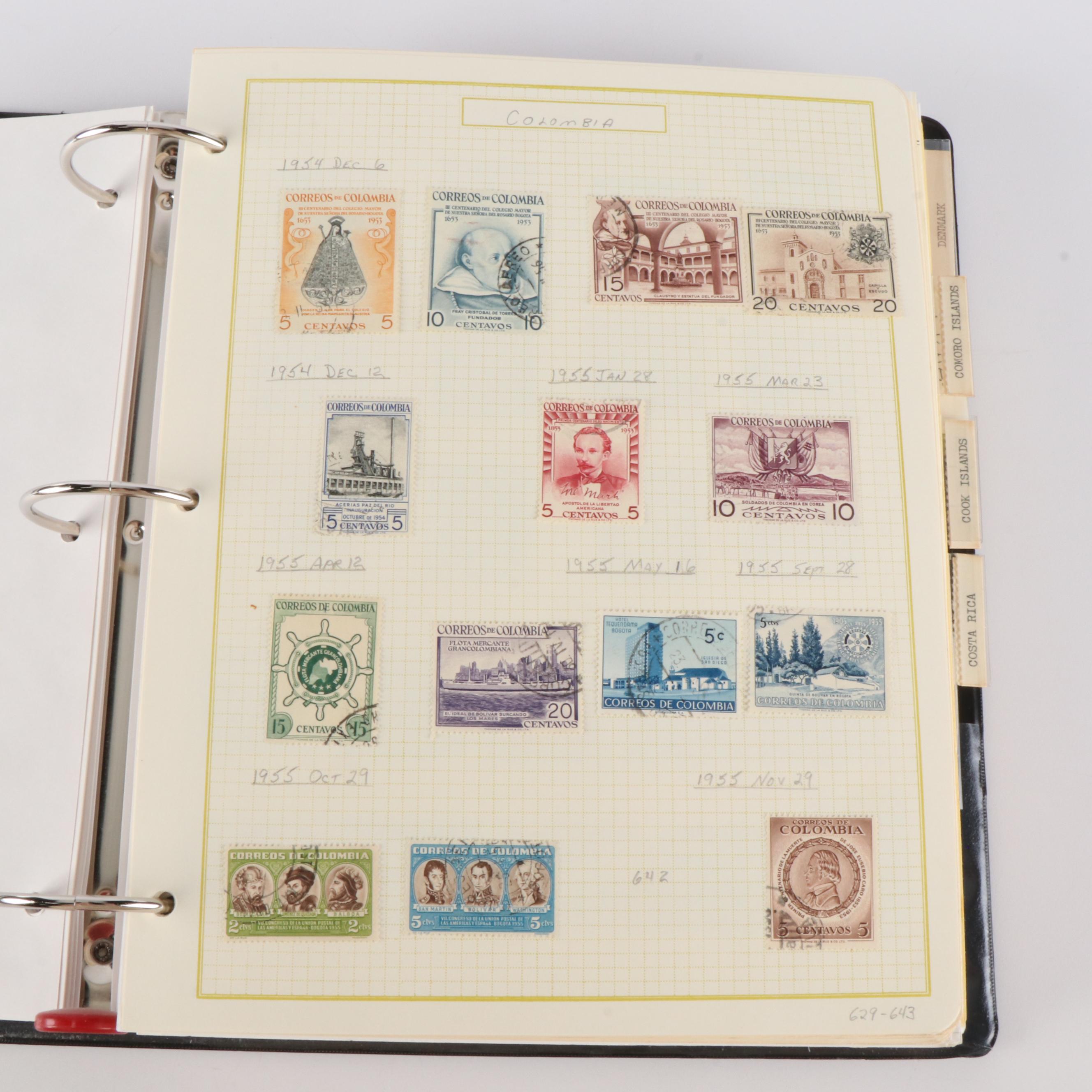 Six Albums of World Postage Stamps, Including Many Earlier issues