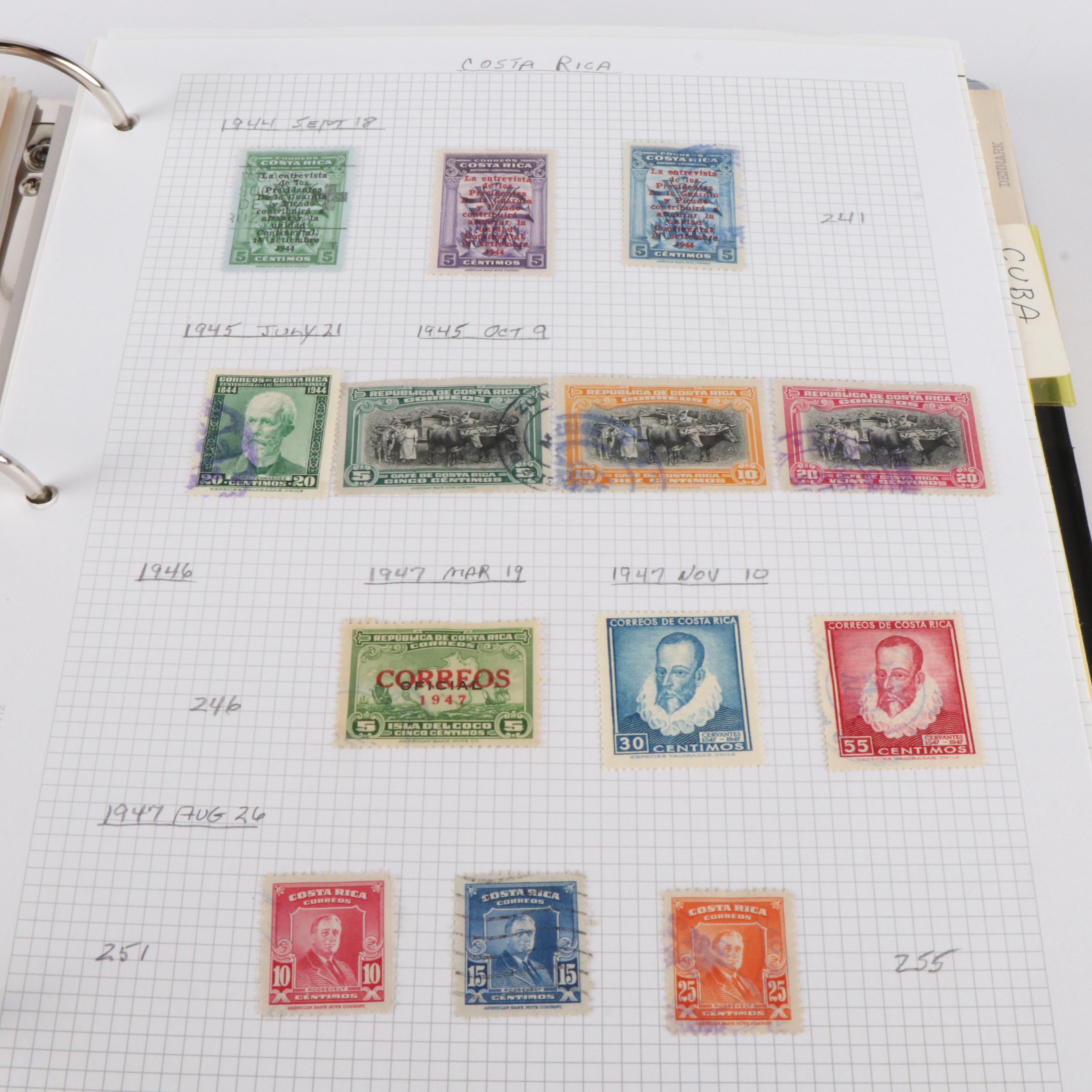 Six Albums of World Postage Stamps, Including Many Earlier issues