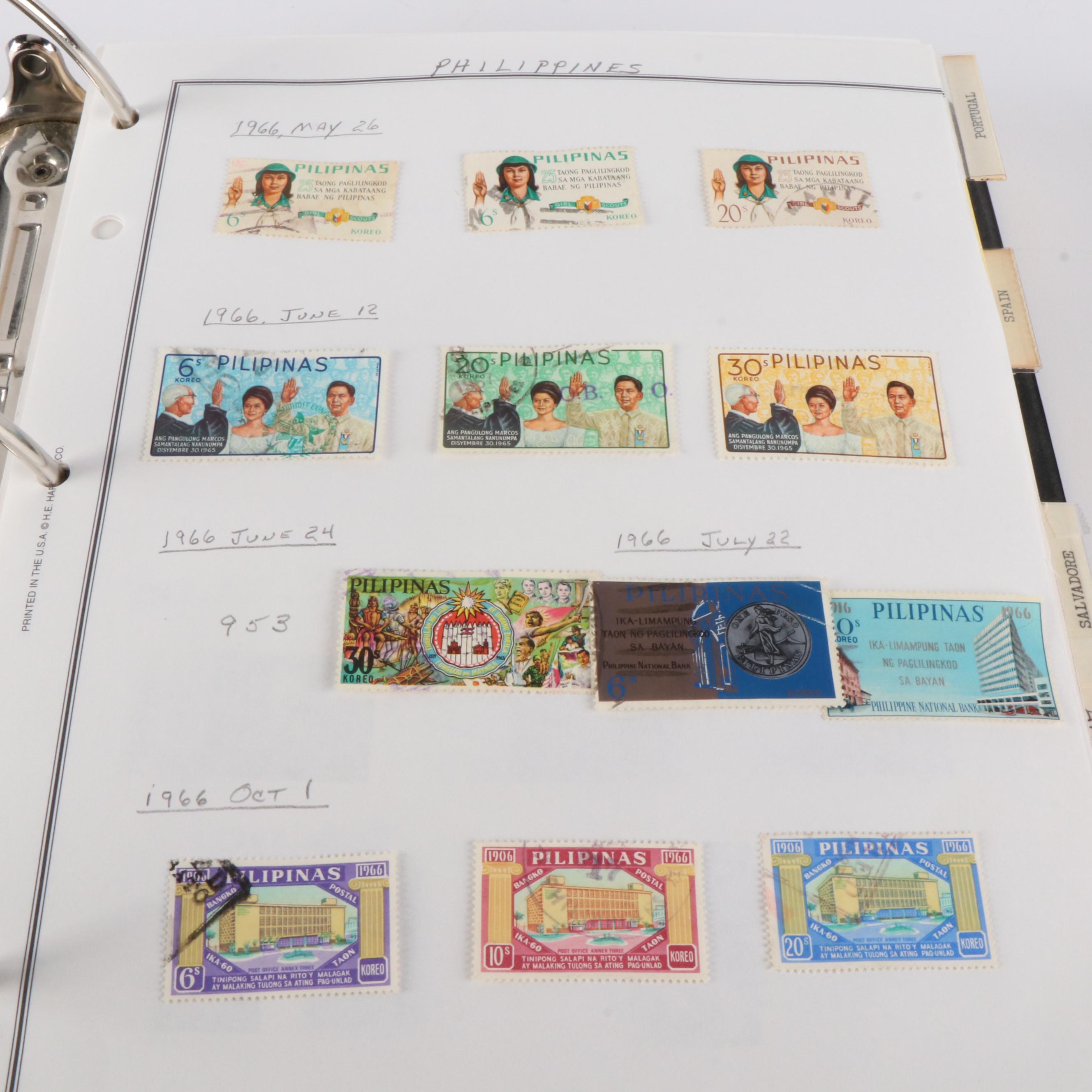Six Albums of World Postage Stamps, Including Many Earlier issues