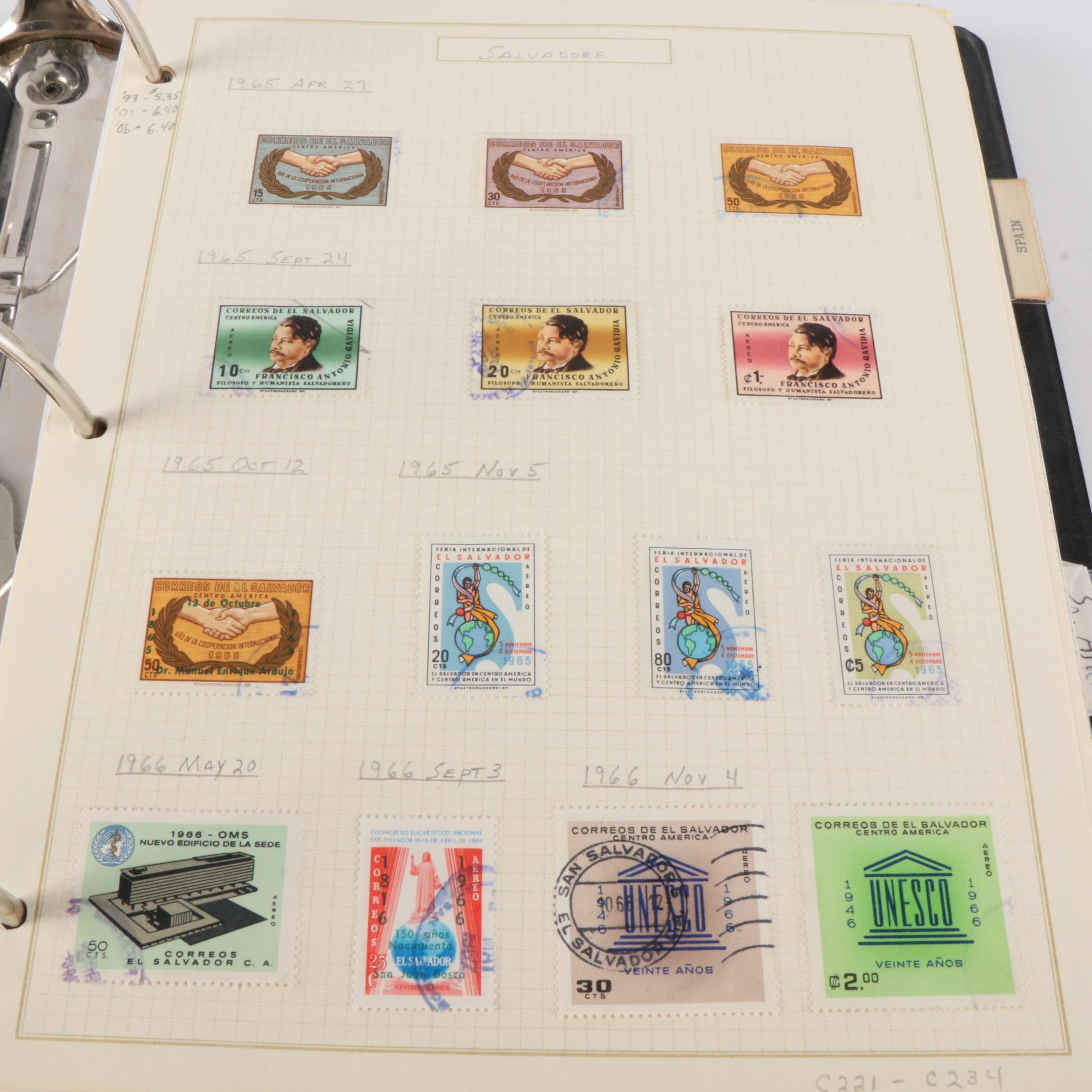 Six Albums of World Postage Stamps, Including Many Earlier issues