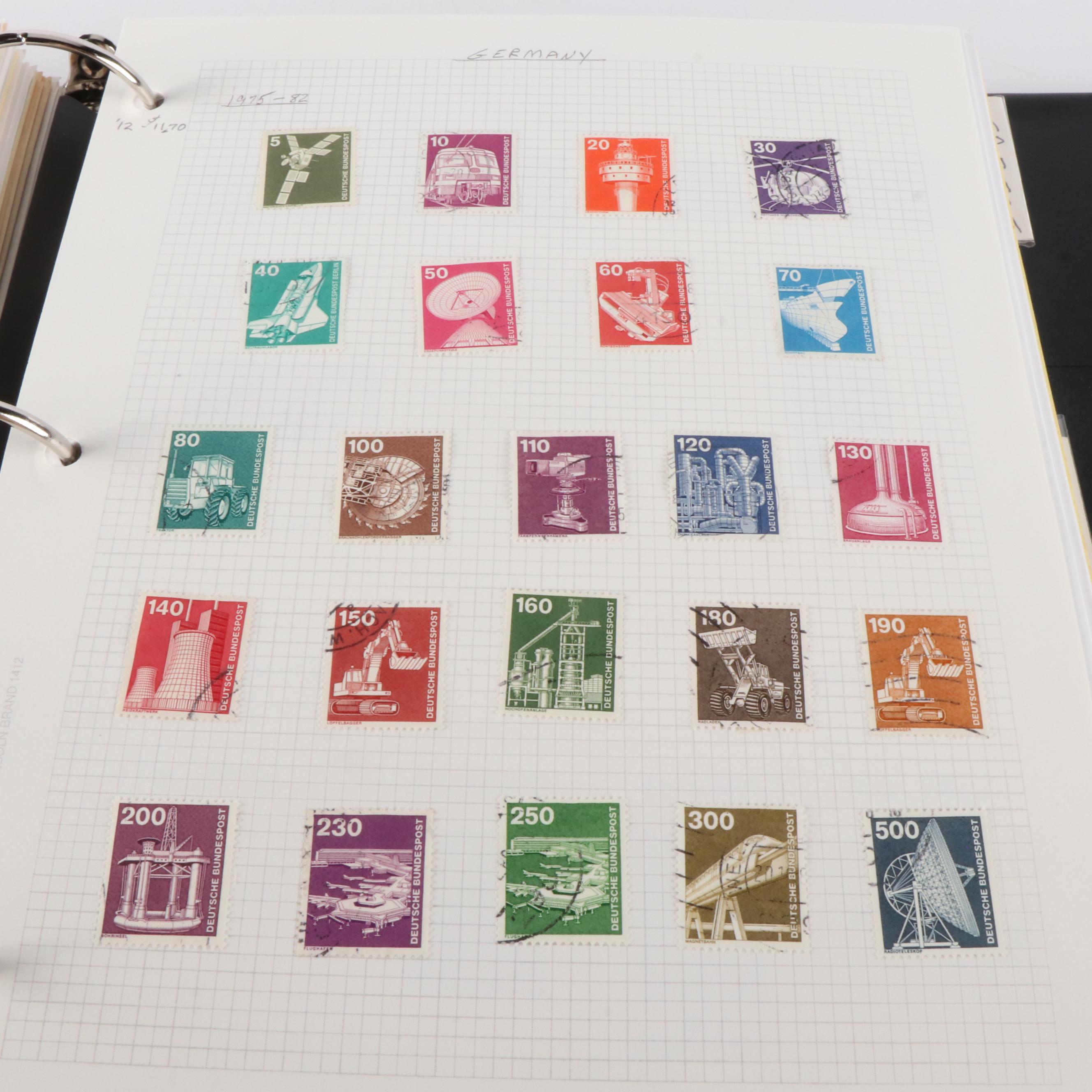 Six Albums of World Postage Stamps, Including Many Earlier issues