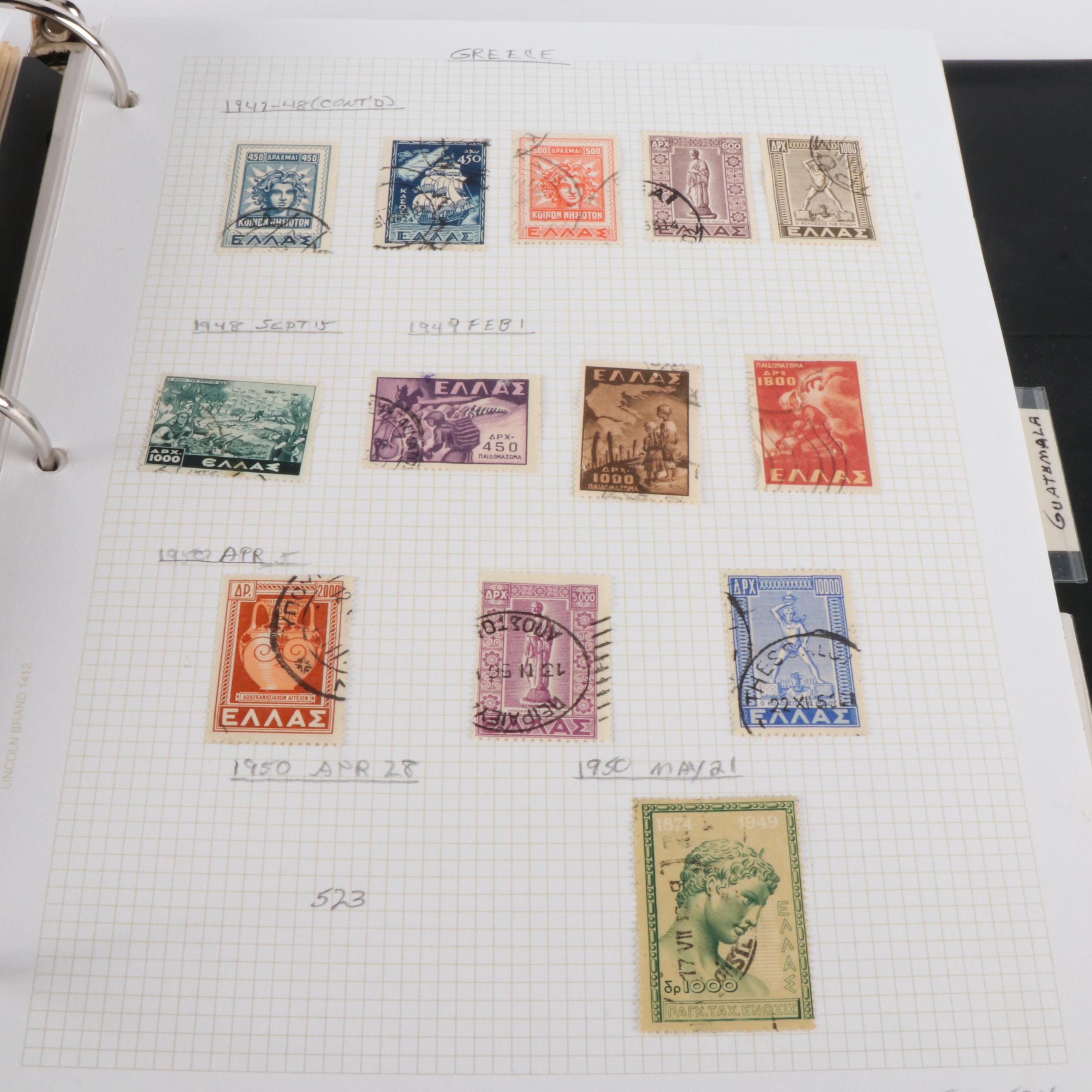Six Albums of World Postage Stamps, Including Many Earlier issues