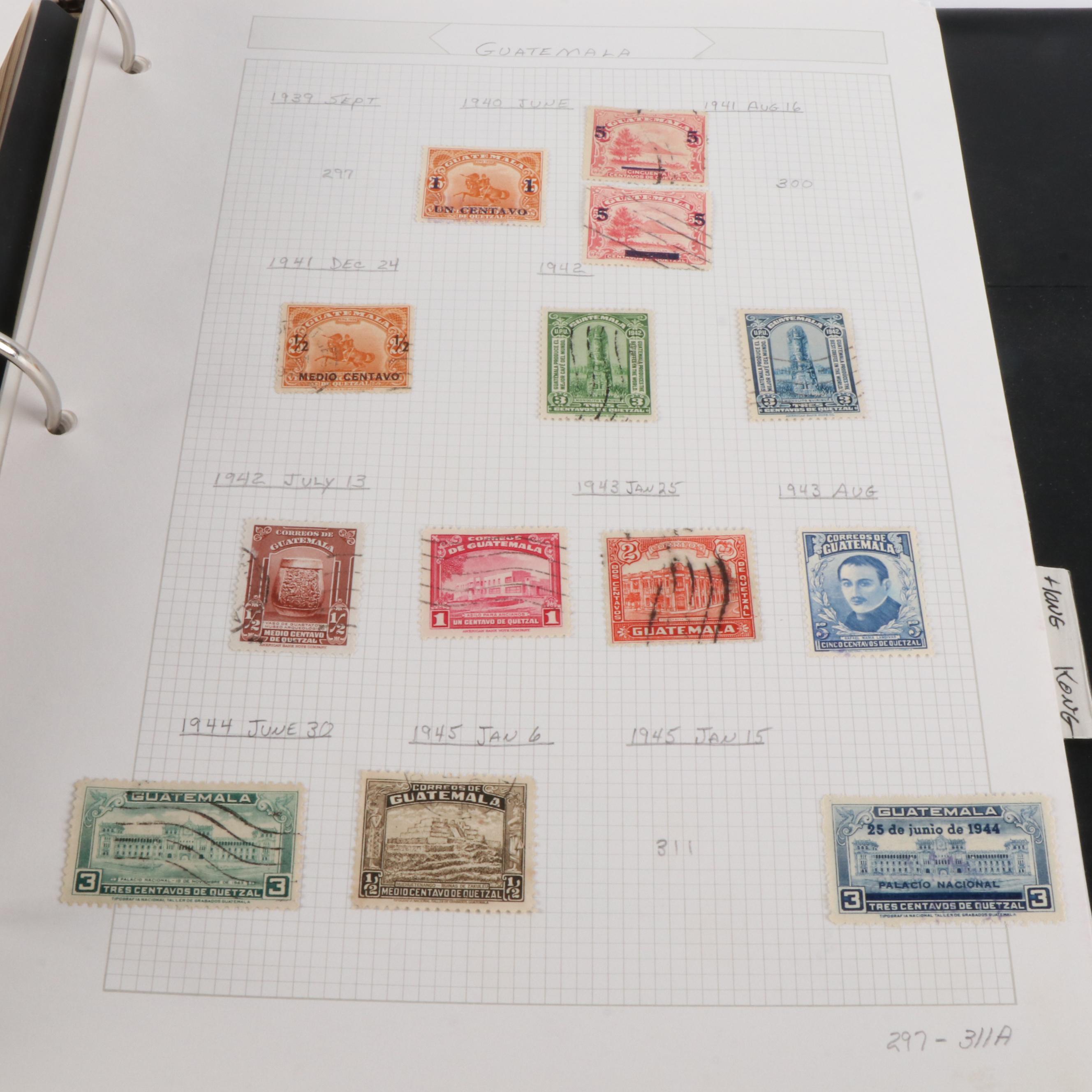 Six Albums of World Postage Stamps, Including Many Earlier issues