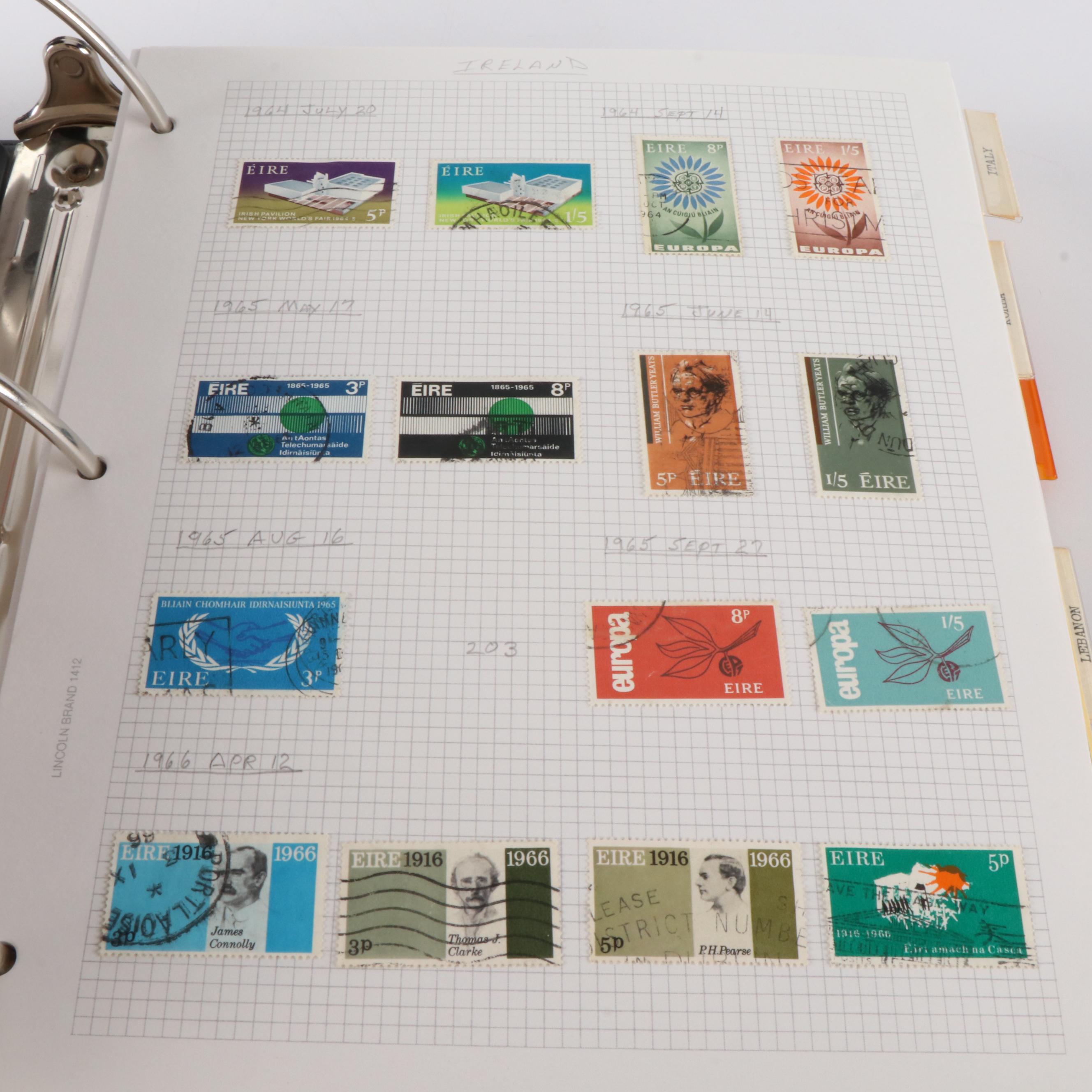 Six Albums of World Postage Stamps, Including Many Earlier issues