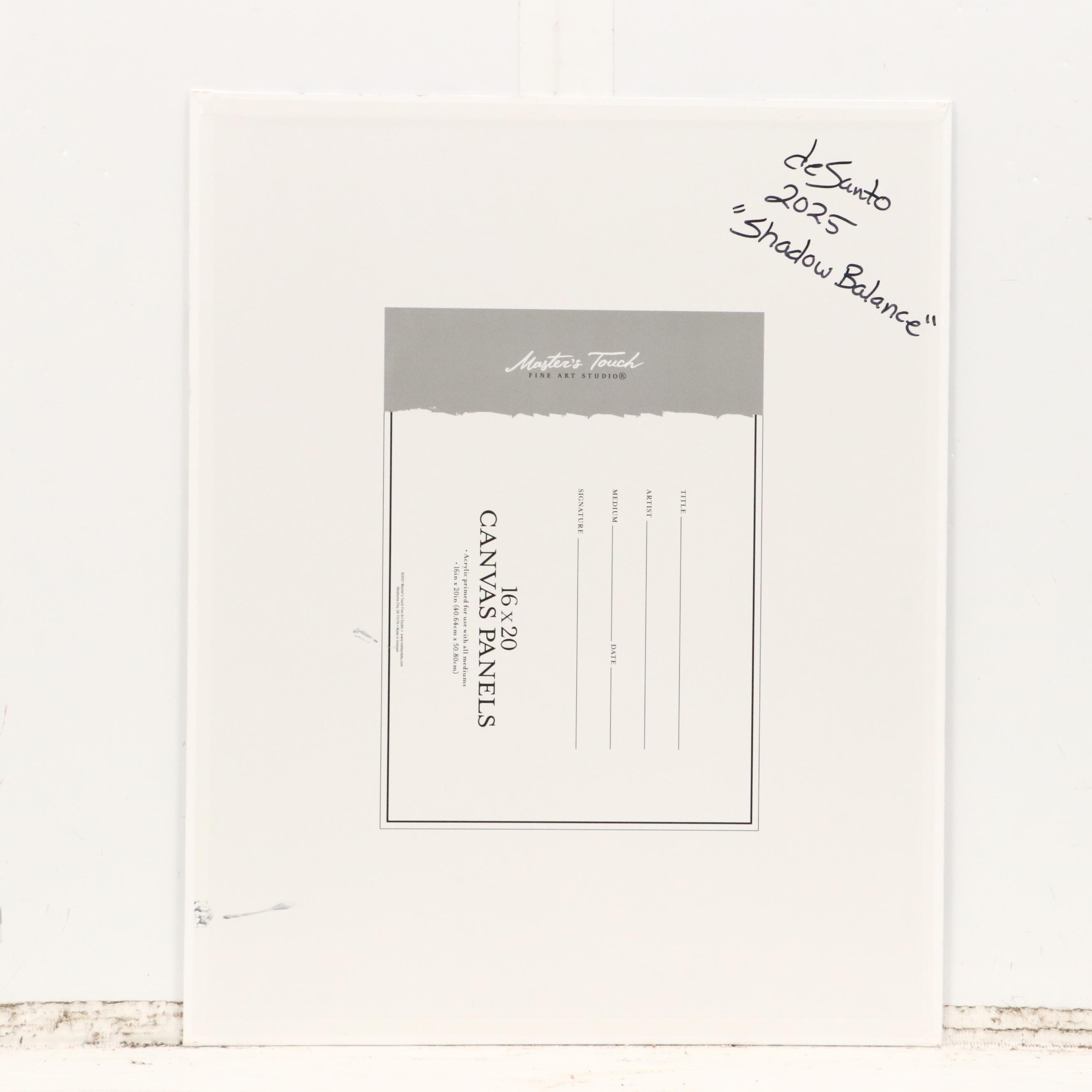 deSanto Stylized Male Nude Acrylic Portrait "Shadow Balance," 2025